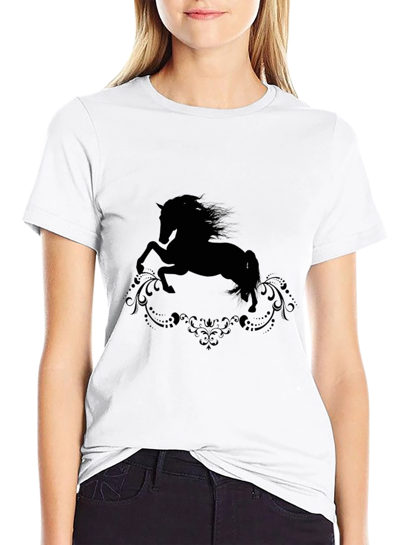 Black Horse Silhouette Graphic Tee