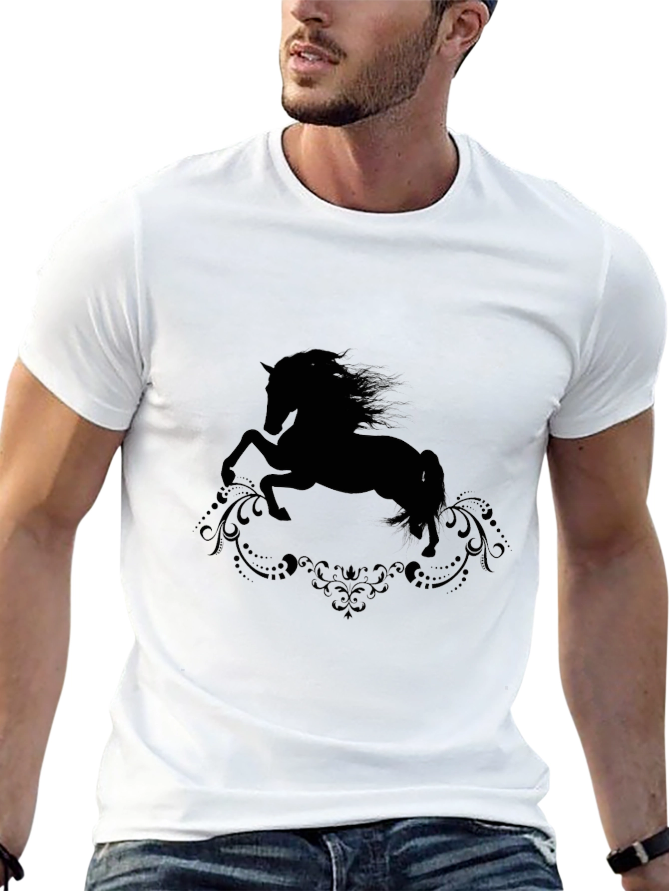 Black Horse Silhouette Graphic Tee