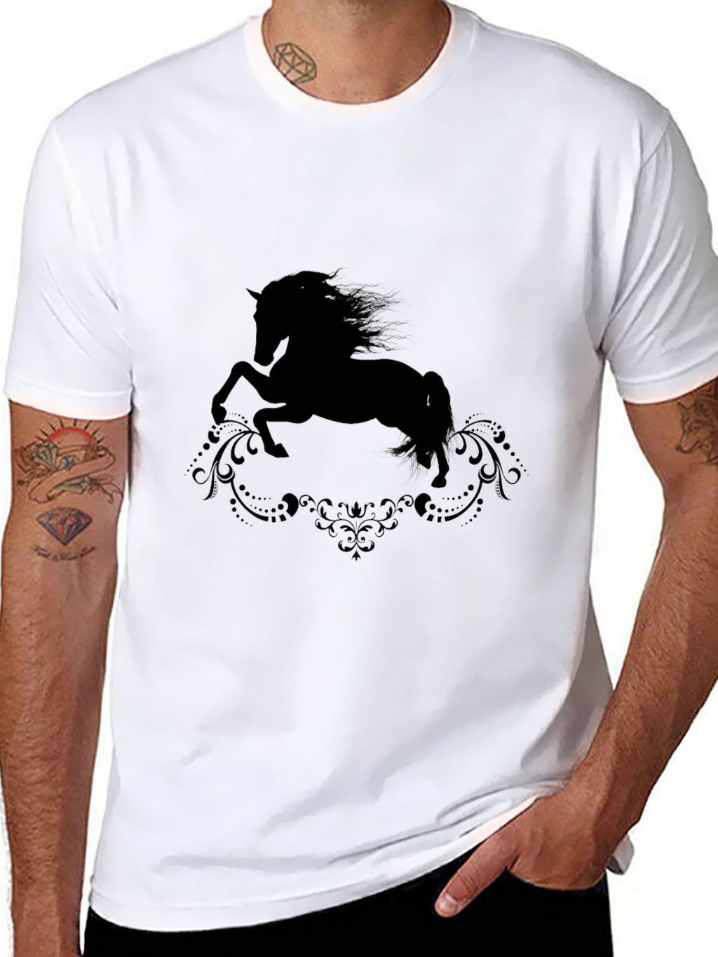 Black Horse Silhouette Graphic Tee