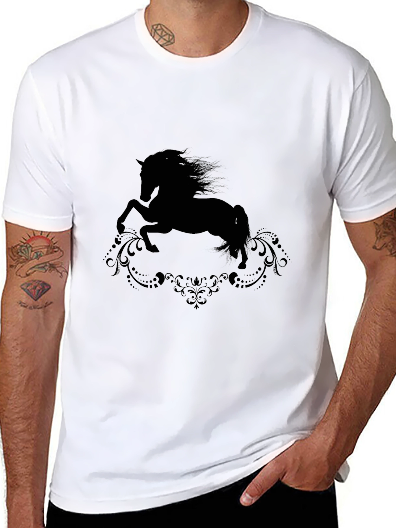 Black Horse Silhouette Graphic Tee