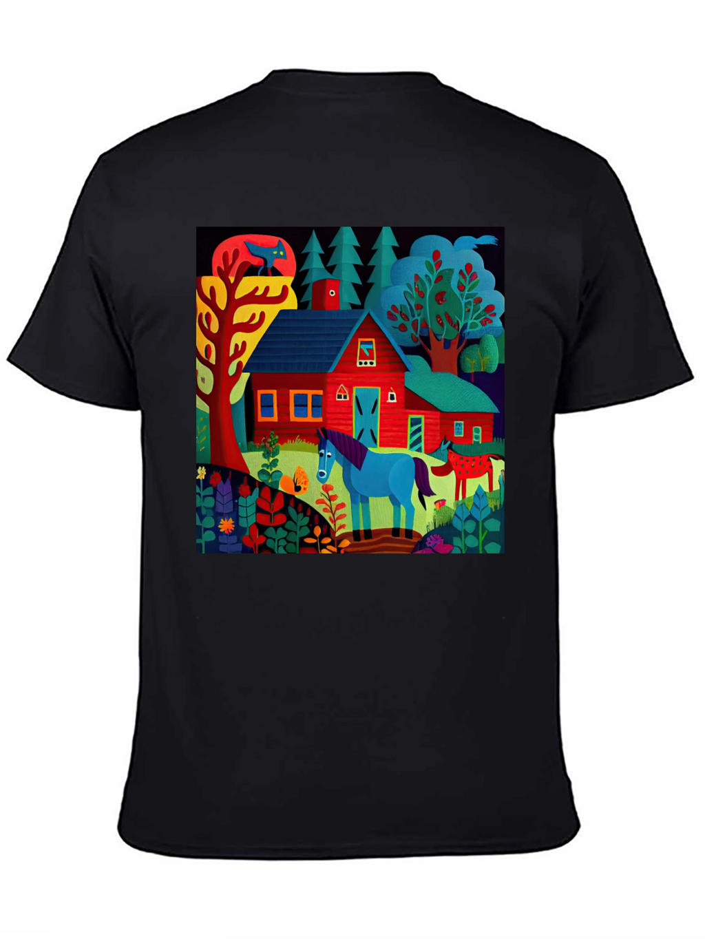 Vibrant Farm Scene Graphic Tee