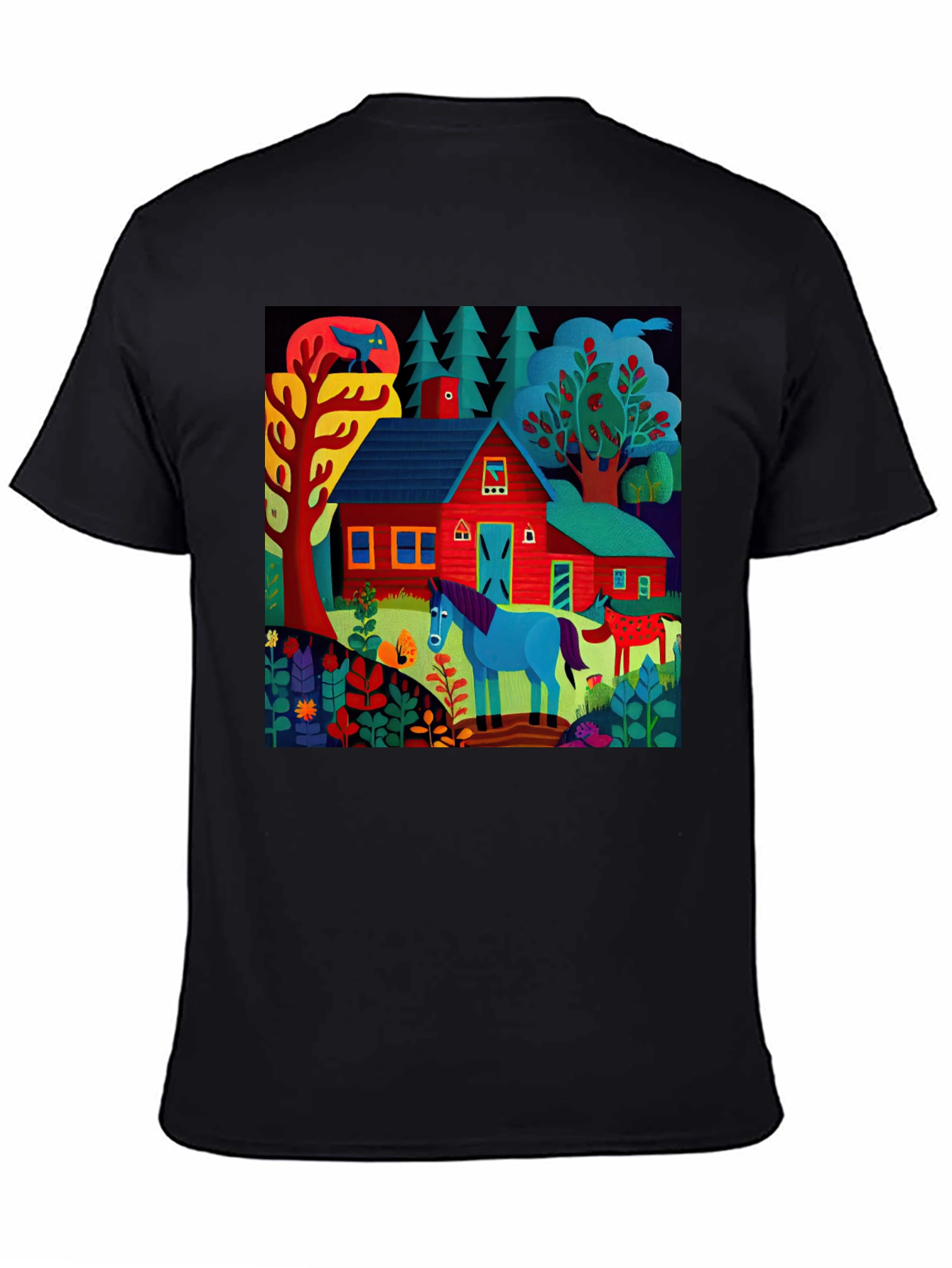 Vibrant Farm Scene Graphic Tee