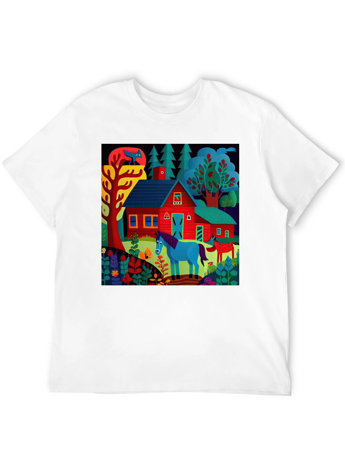 Vibrant Farm Scene Graphic Tee