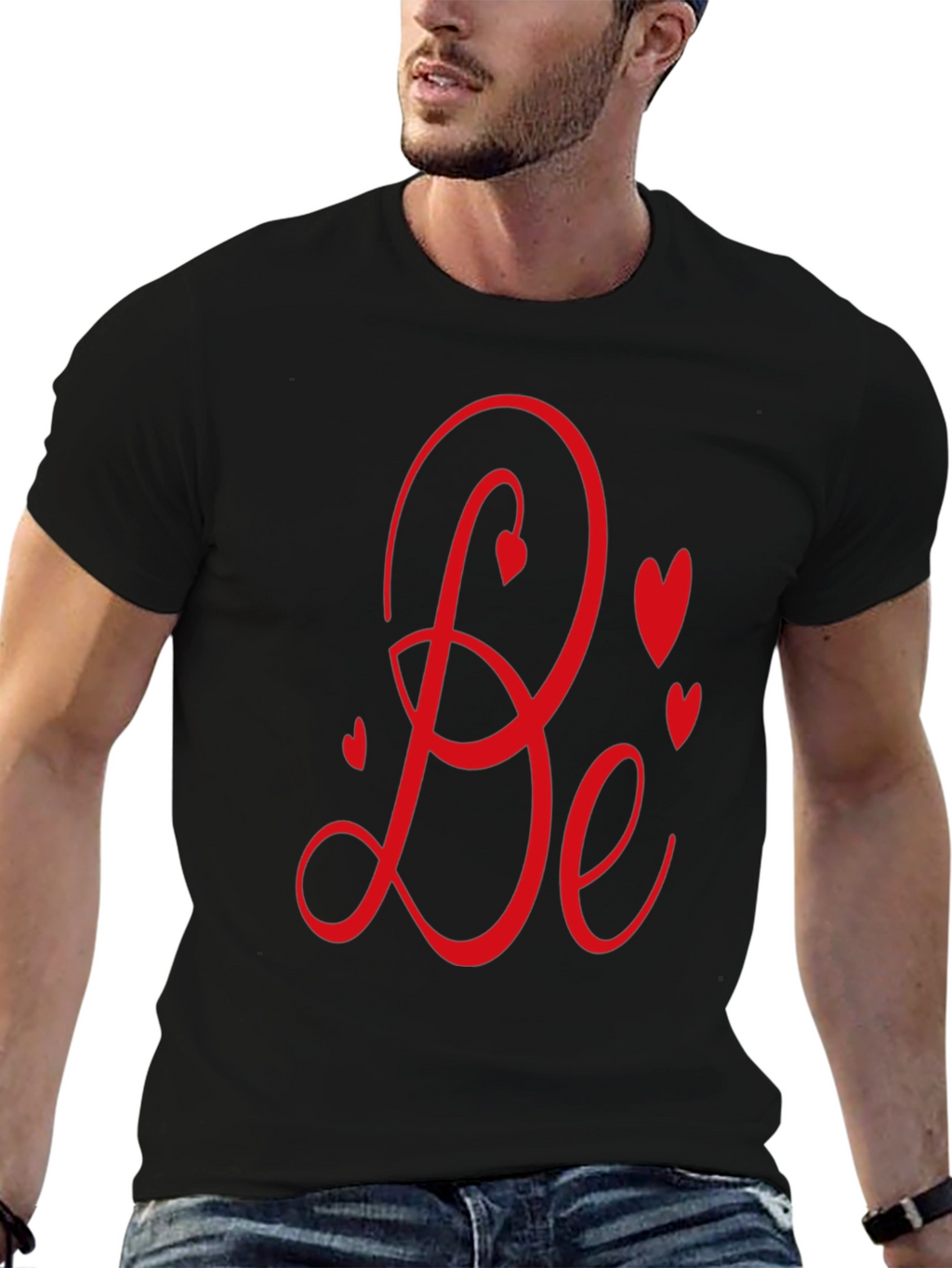 Romantic Be Mine Graphic Black Tee