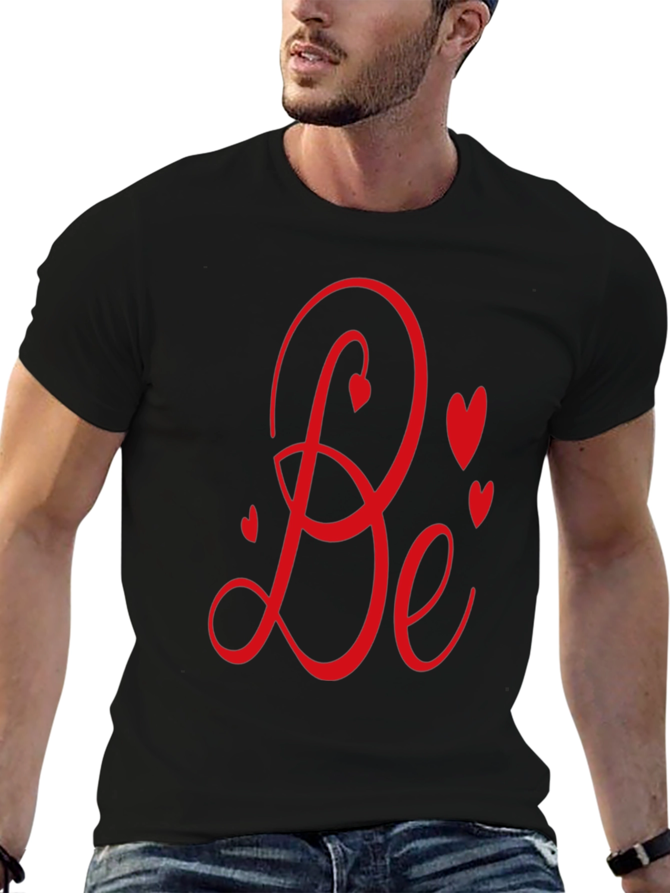Romantic Be Mine Graphic Black Tee