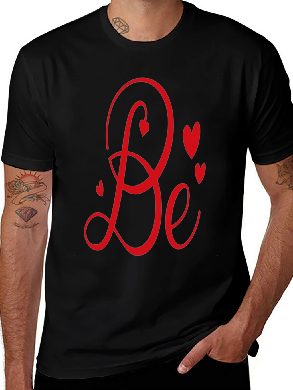 Romantic Be Mine Graphic Black Tee