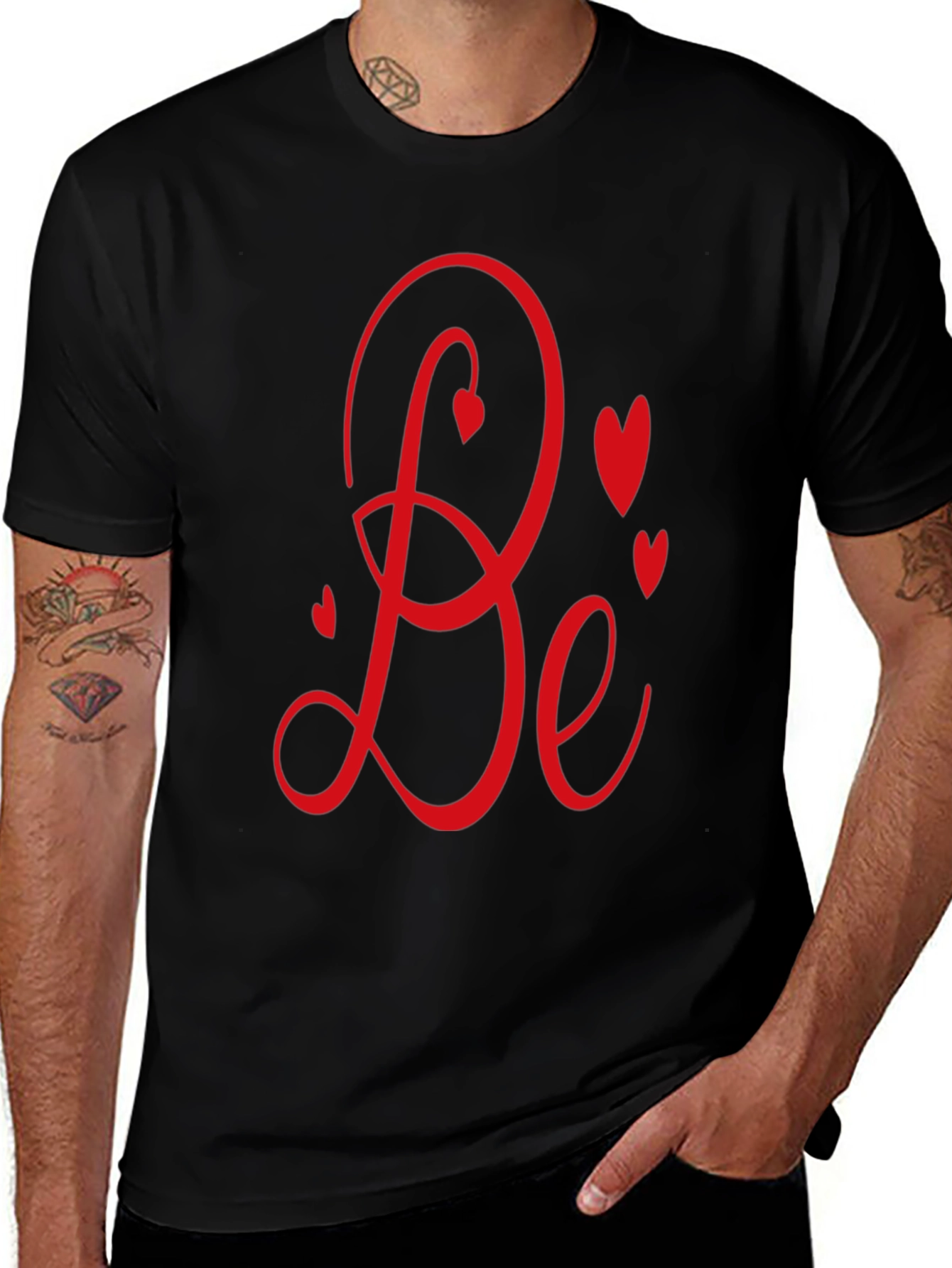 Romantic Be Mine Graphic Black Tee