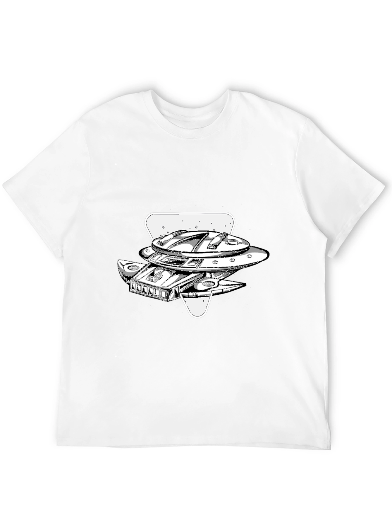 UFO Graphic T-Shirt - Black Cotton Blend
