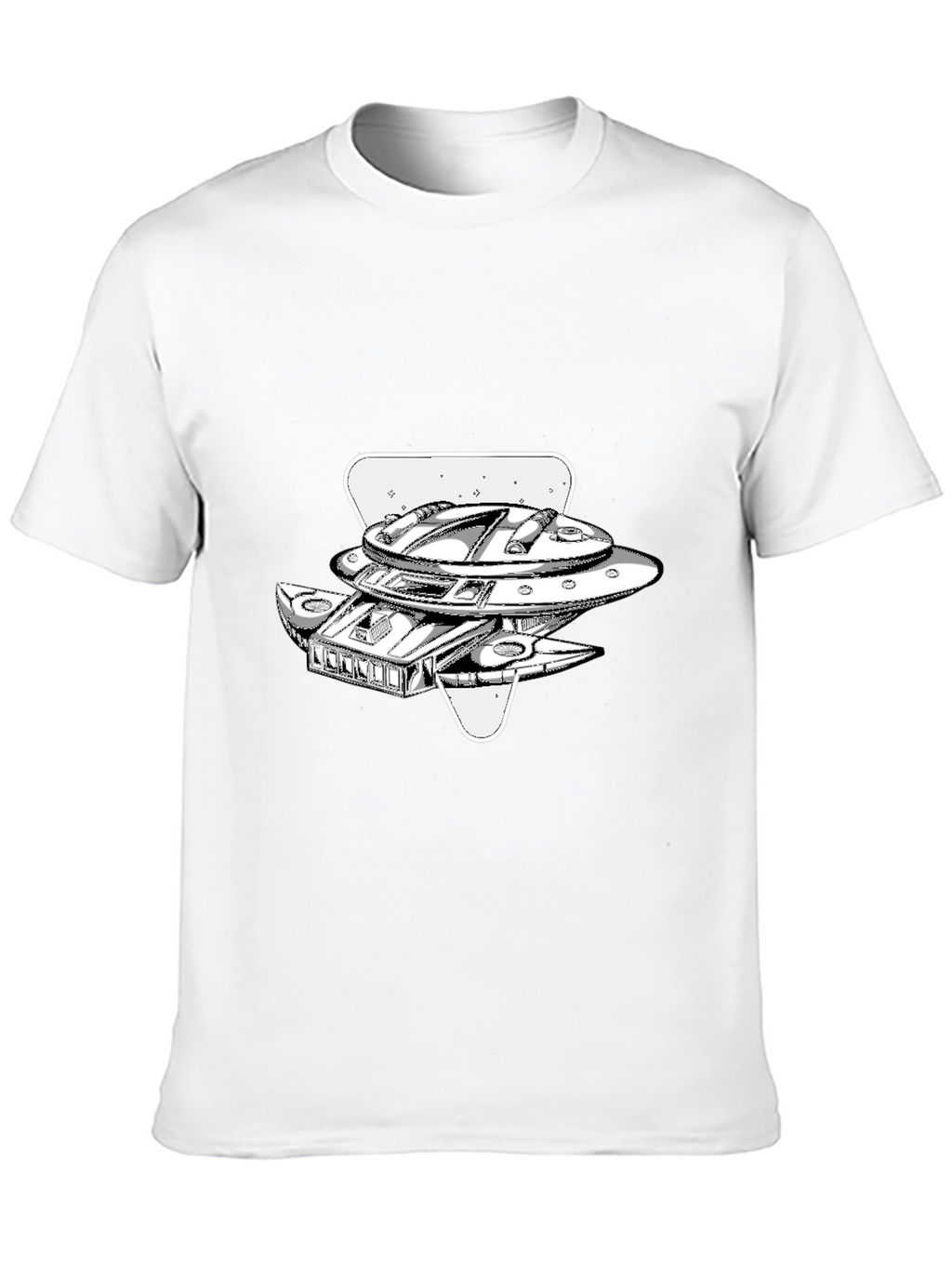UFO Graphic T-Shirt - Black Cotton Blend