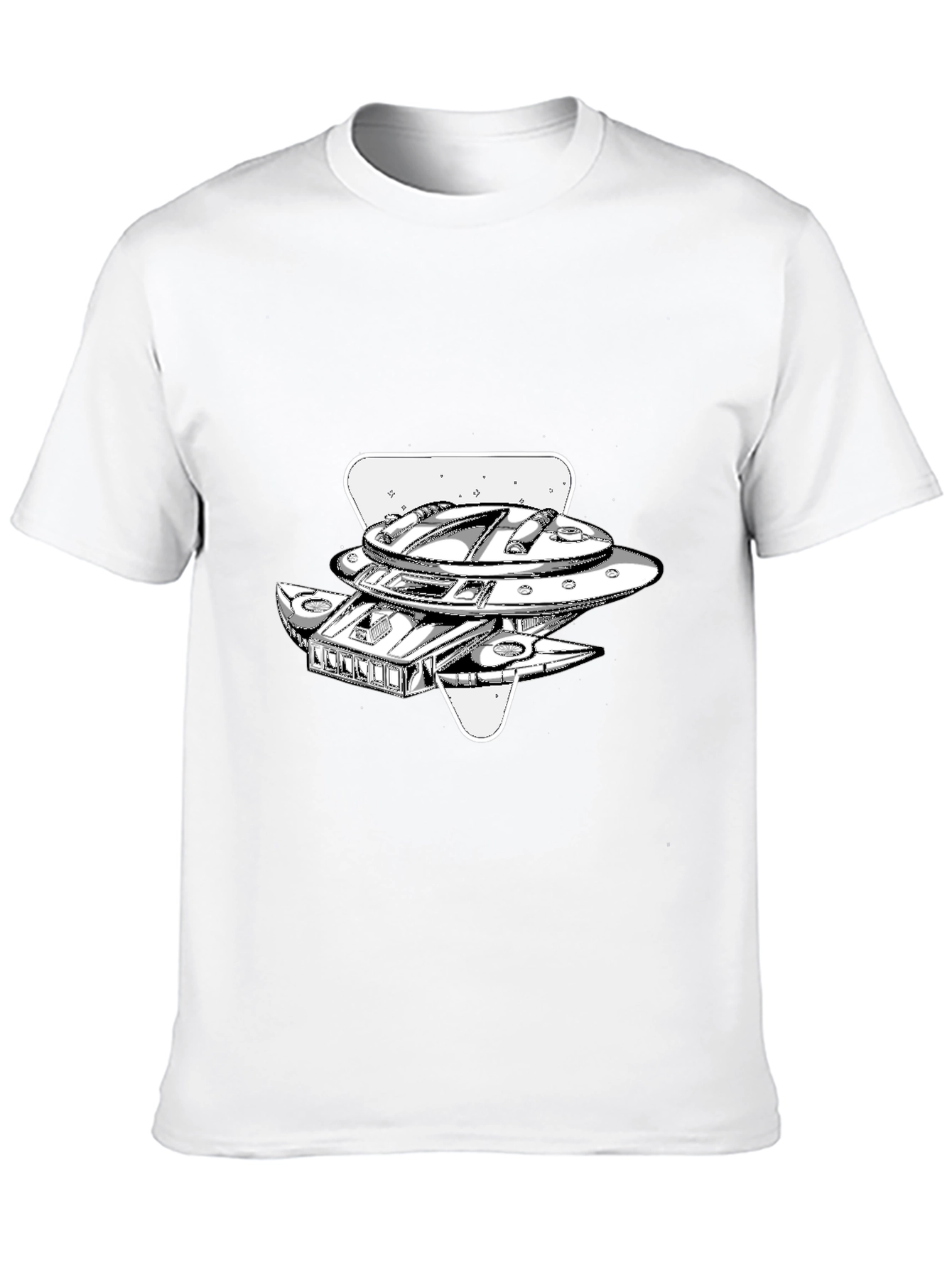 UFO Graphic T-Shirt - Black Cotton Blend