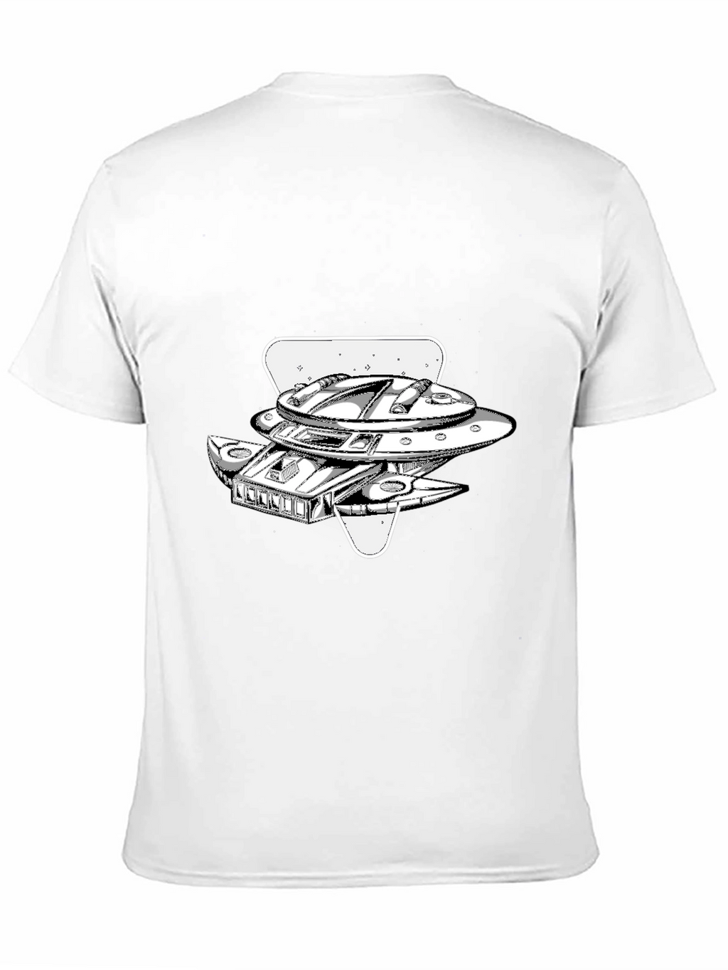 UFO Graphic T-Shirt - Black Cotton Blend