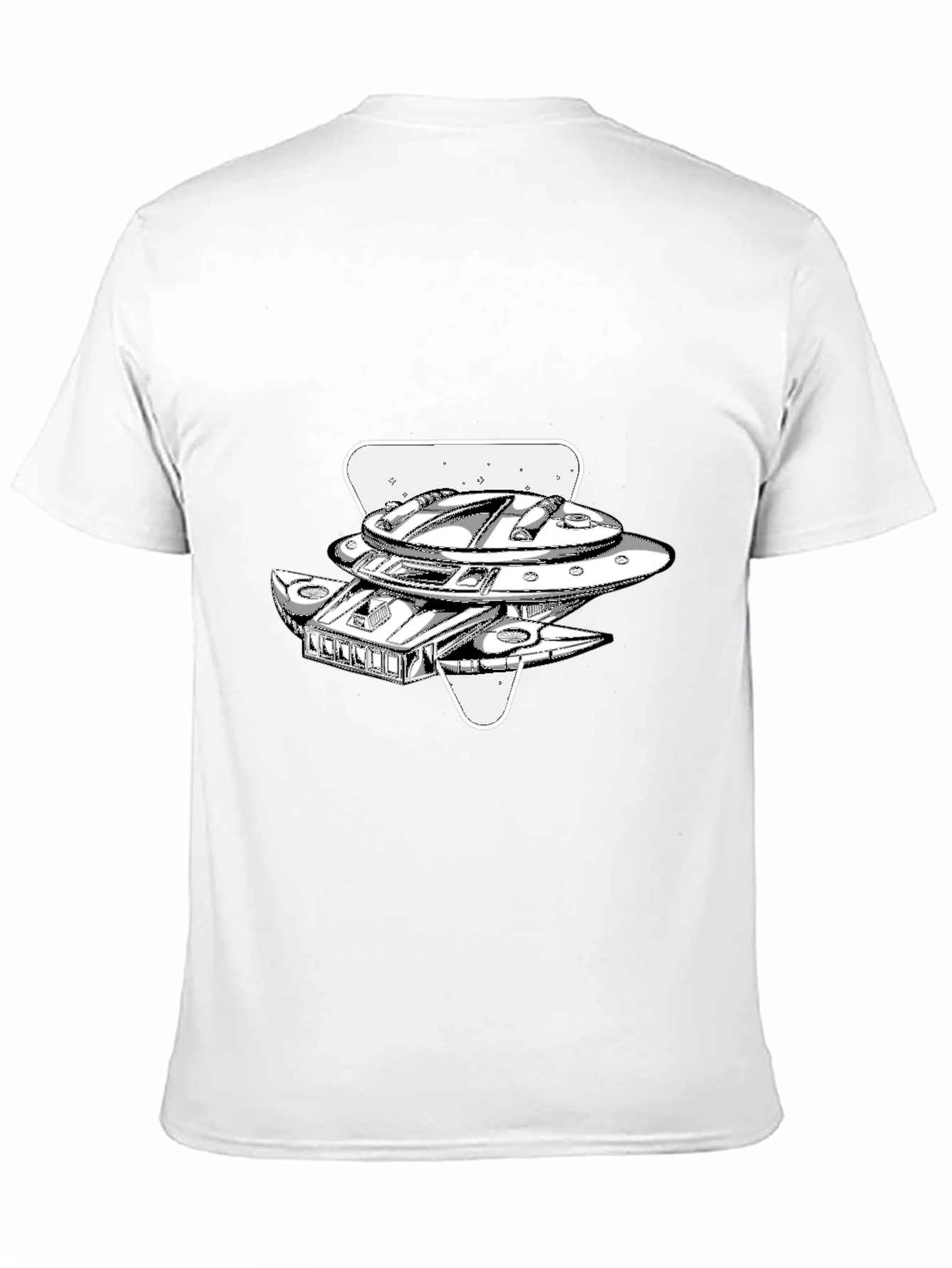 UFO Graphic T-Shirt - Black Cotton Blend