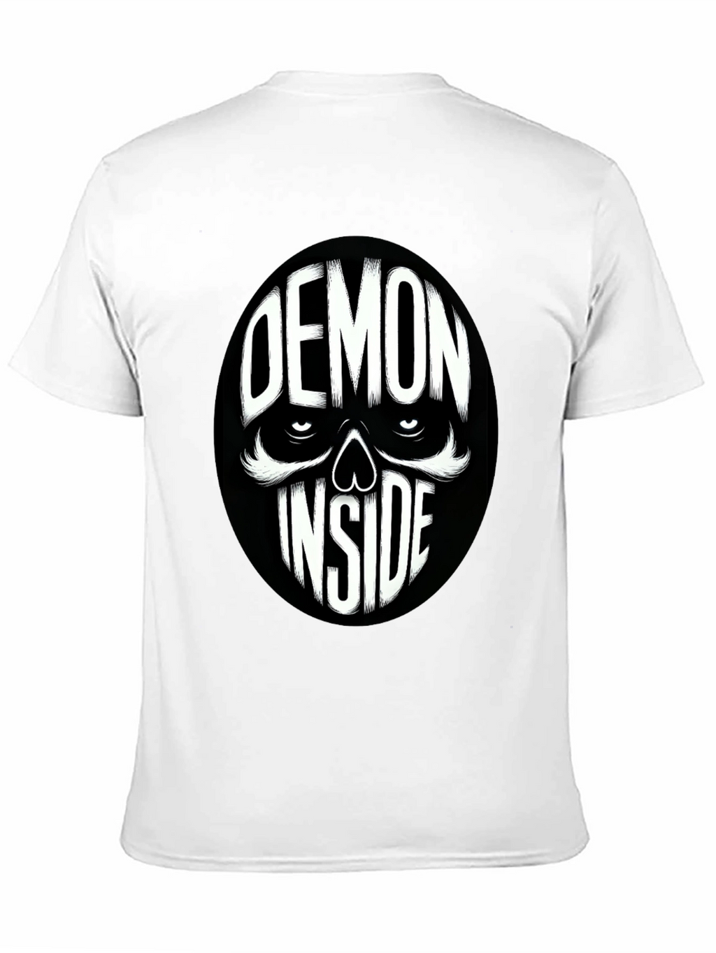 Demon Inside Skull Graphic Tee - Black Cotton Blend