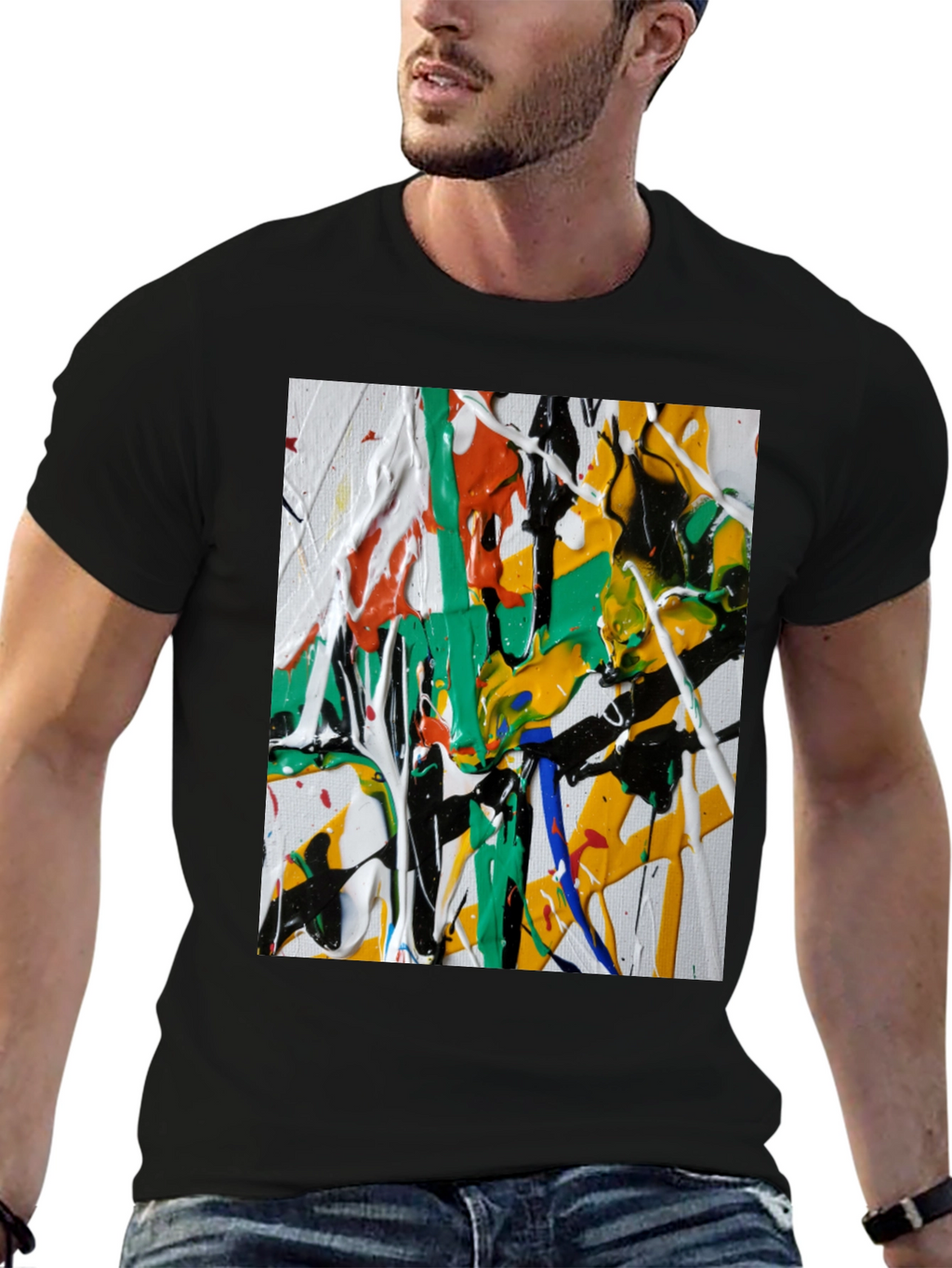 Abstract Paint Splatter Graphic Tee - Modern Art Shirt