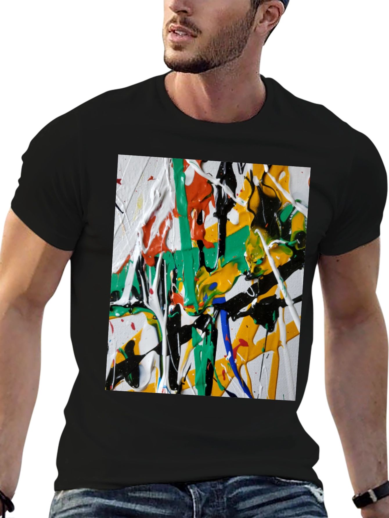 Abstract Paint Splatter Graphic Tee - Modern Art Shirt