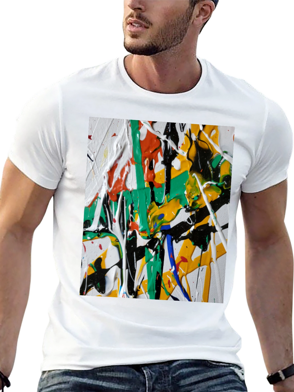 Abstract Paint Splatter Graphic Tee - Modern Art Shirt
