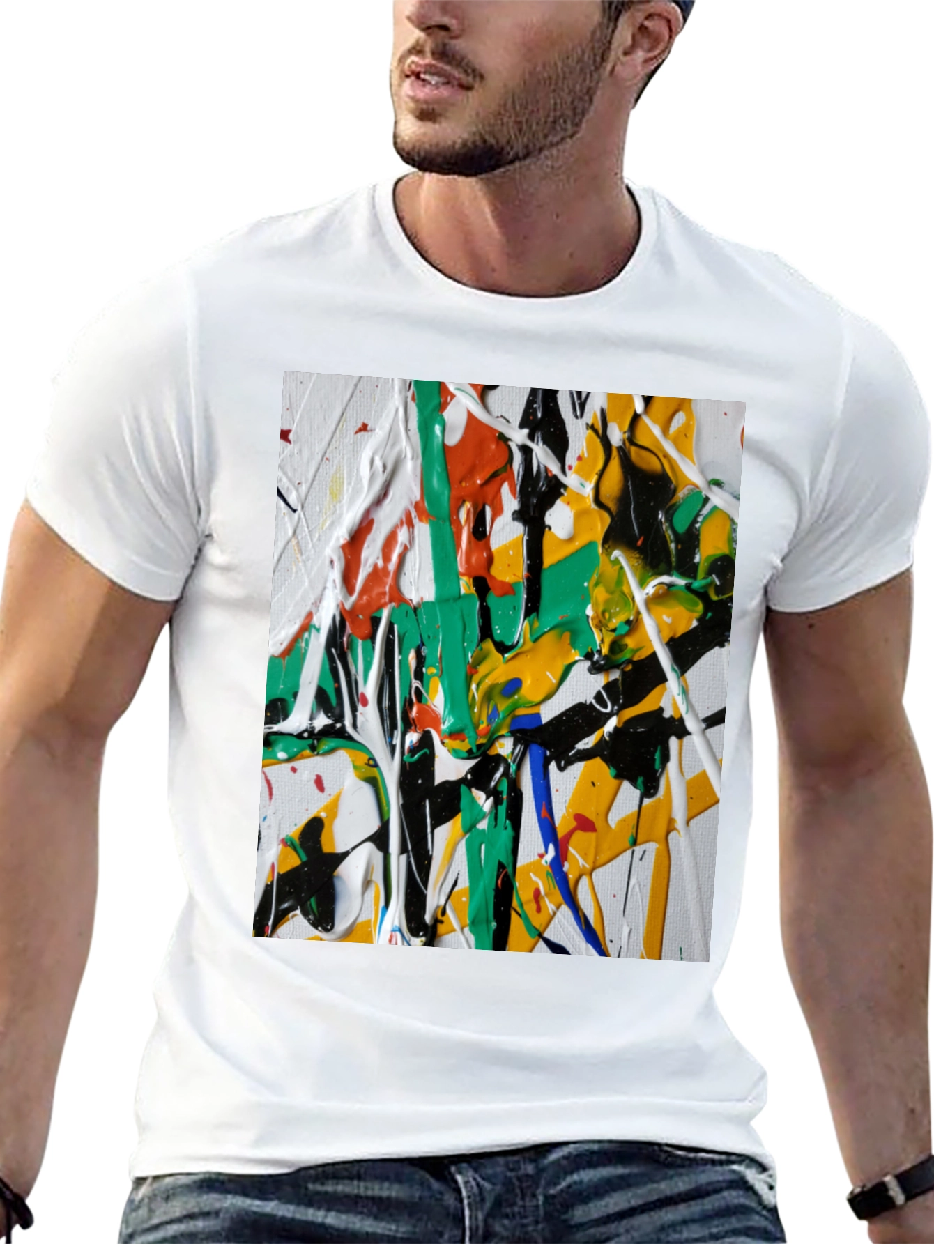 Abstract Paint Splatter Graphic Tee - Modern Art Shirt