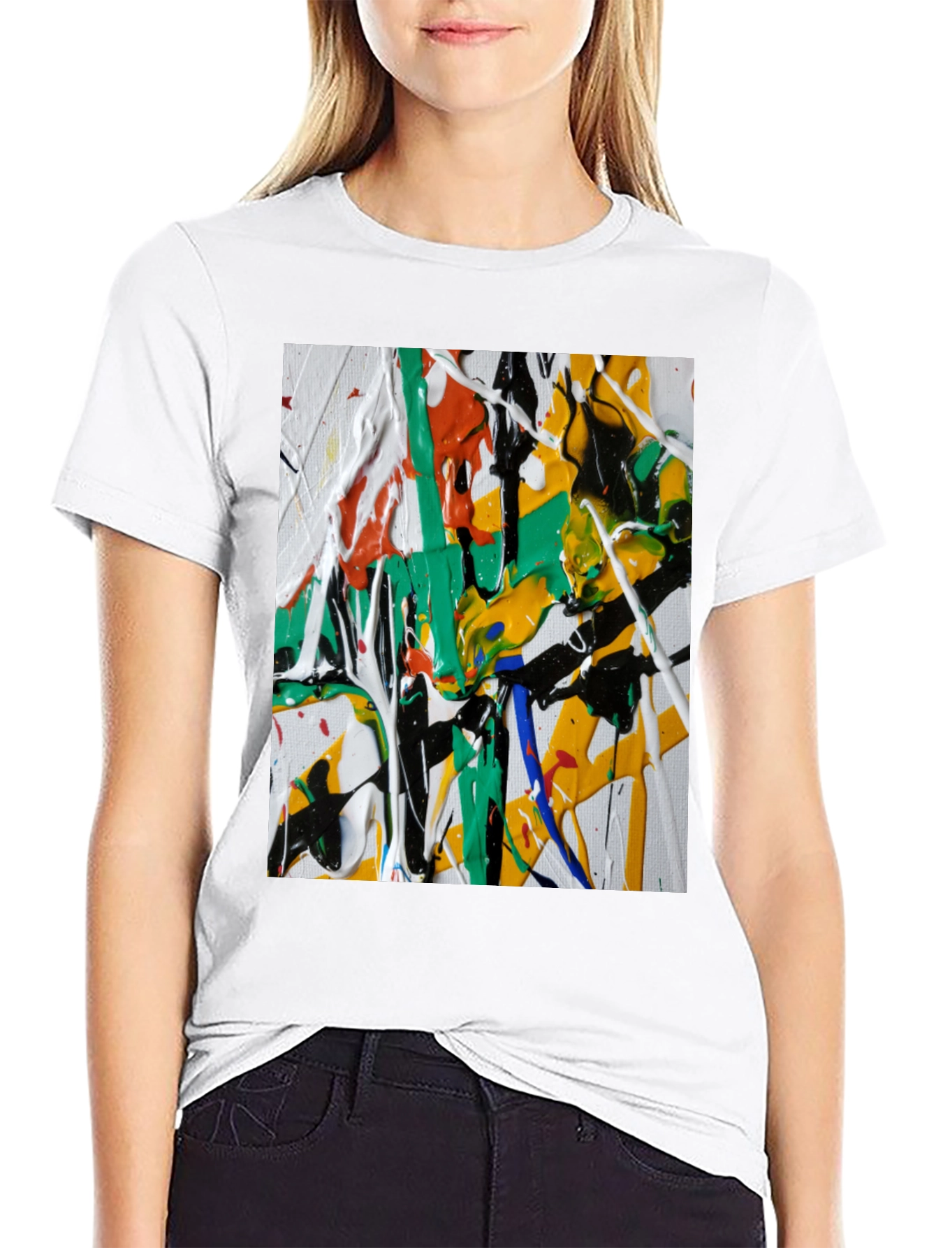 Abstract Paint Splatter Graphic Tee - Modern Art Shirt