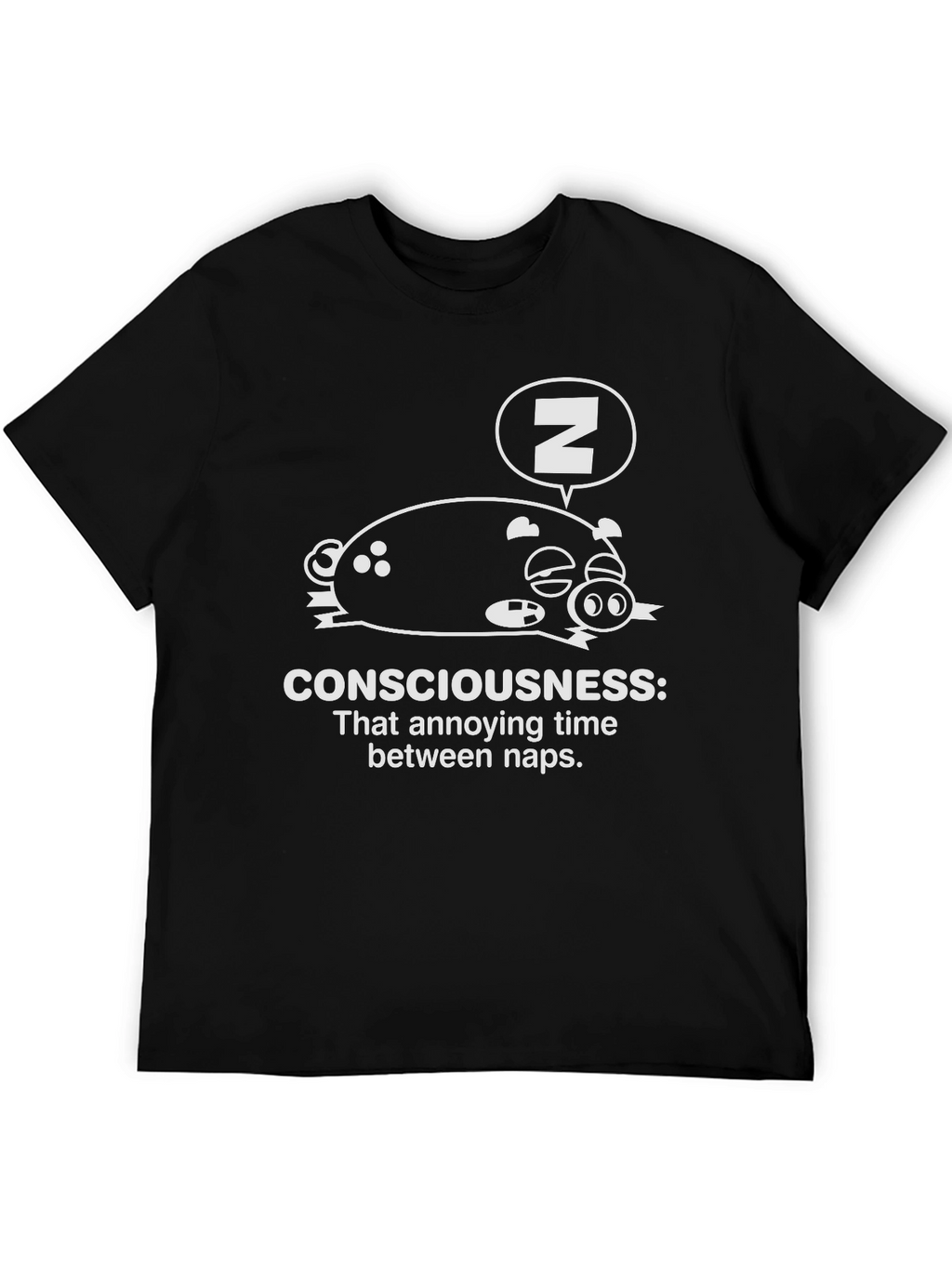 Funny Consciousness Nap Pig T-Shirt