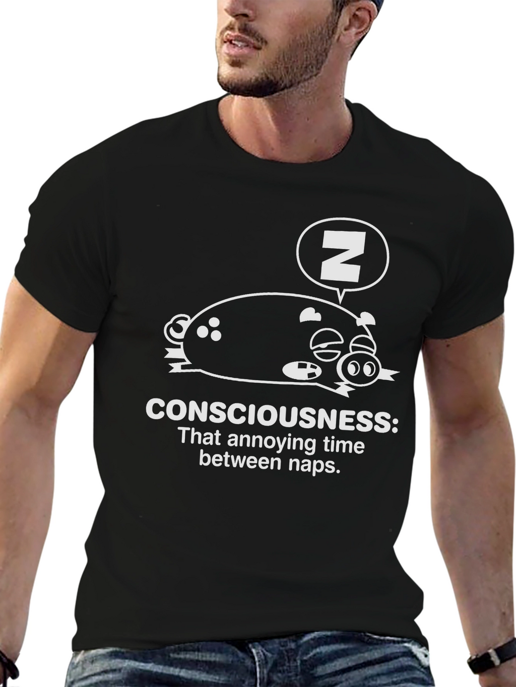 Funny Consciousness Nap Pig T-Shirt