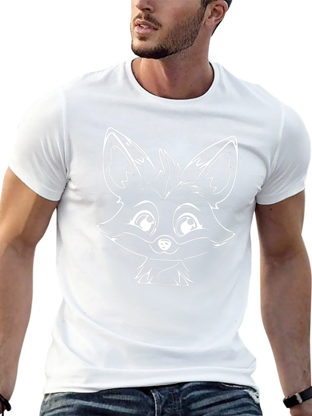 Cool Fox Graphic Black T-Shirt