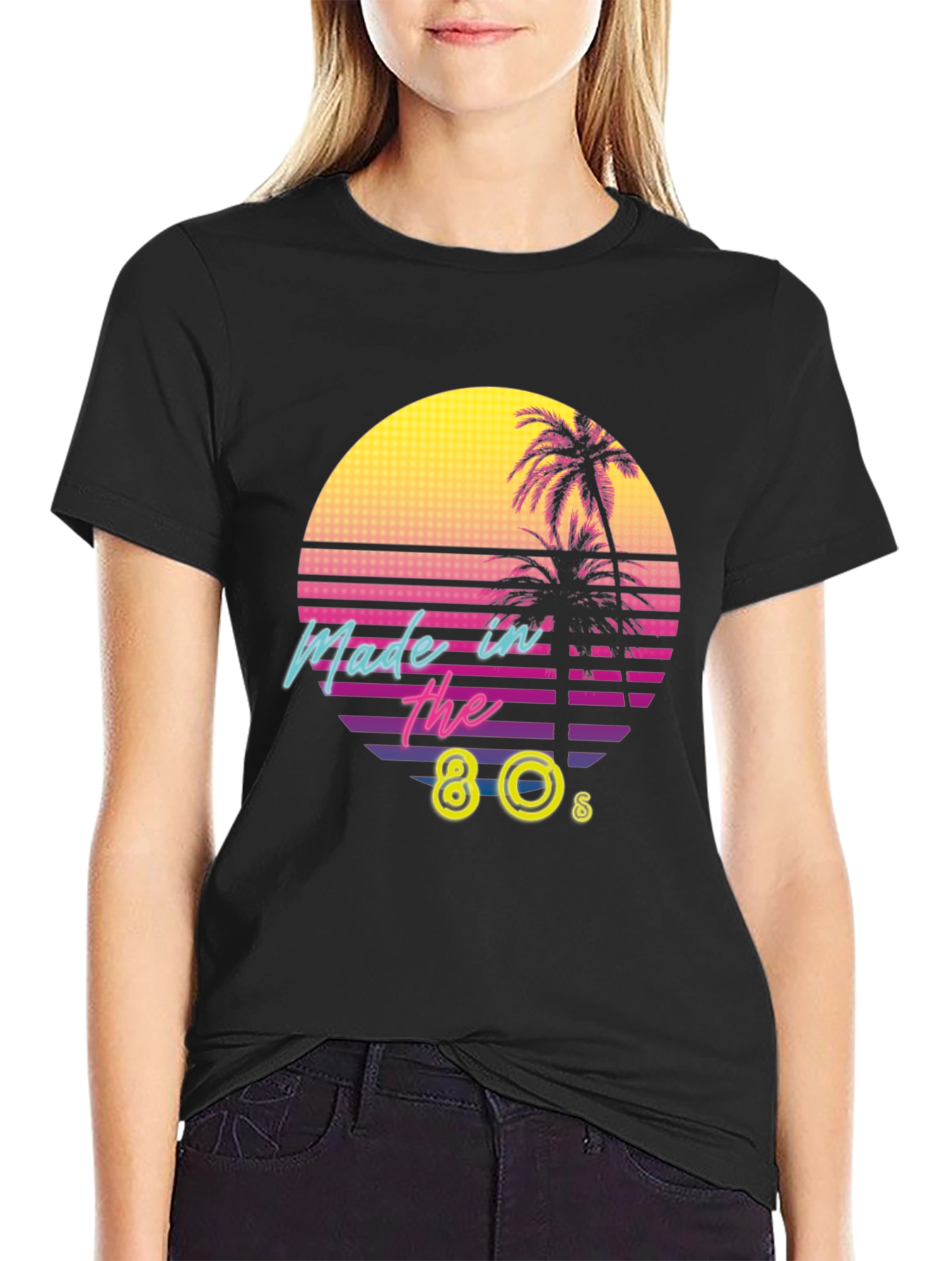 Retro 80s Made In The 80s Palm Tree Graphic T-Shirt