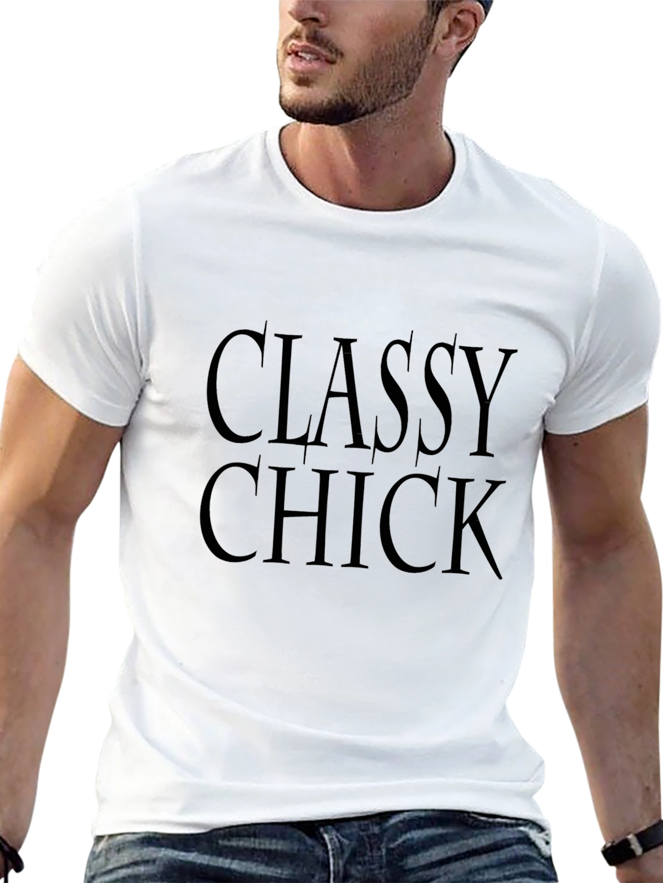 Classy Chick Graphic Print Black Tee