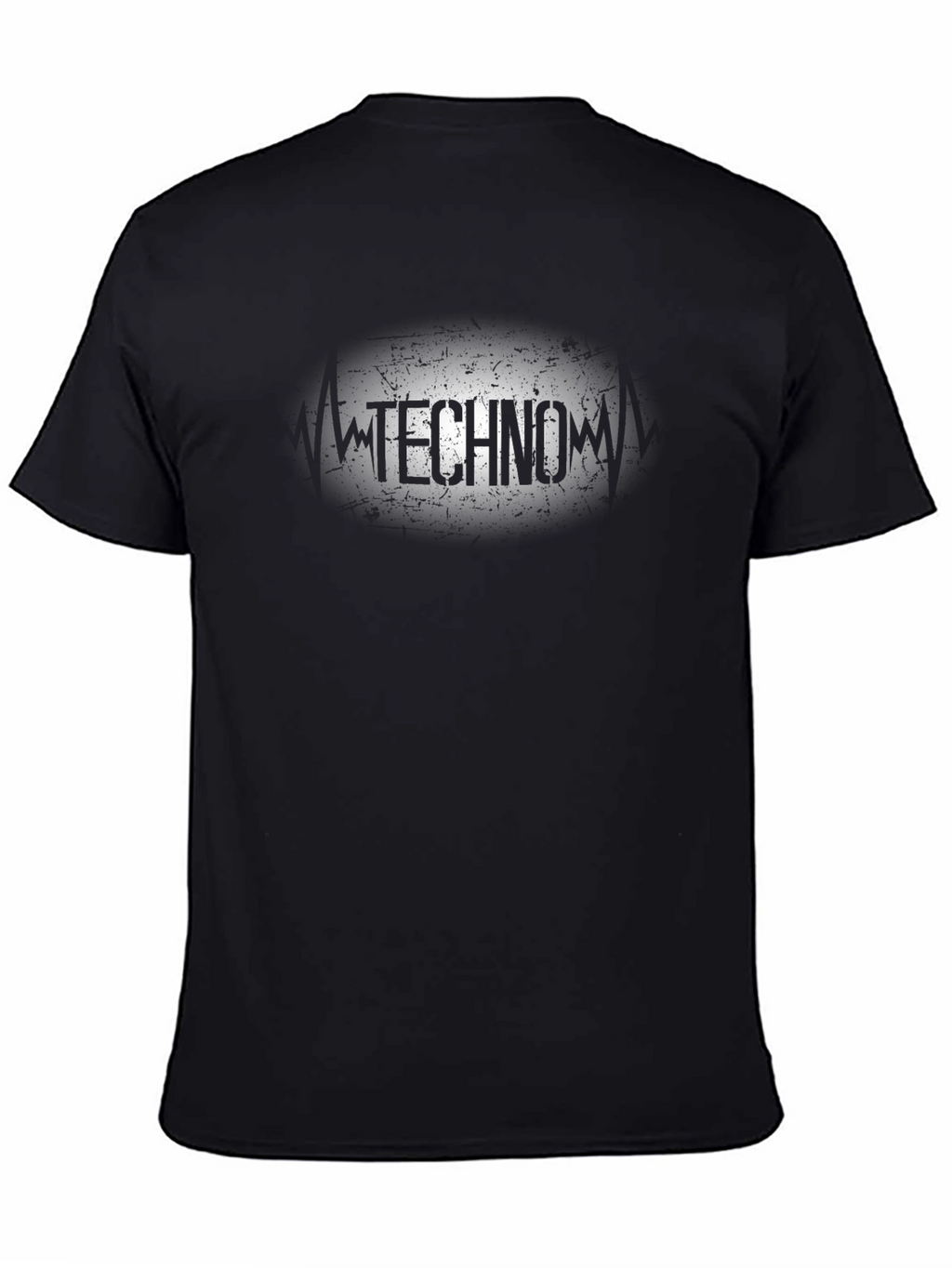 Techno Graphic Print Black T-Shirt