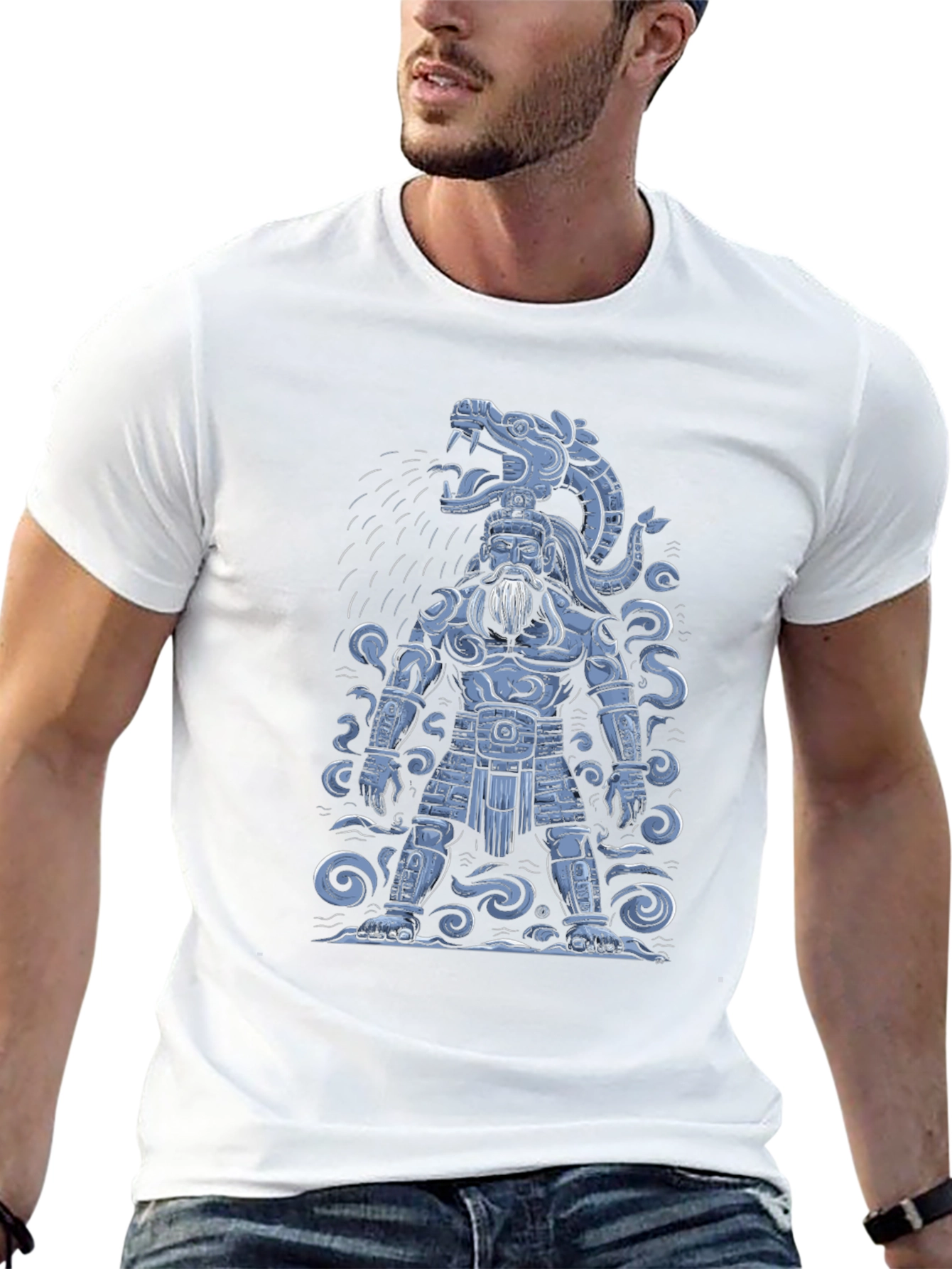 Aztec Warrior Graphic T-Shirt - Black