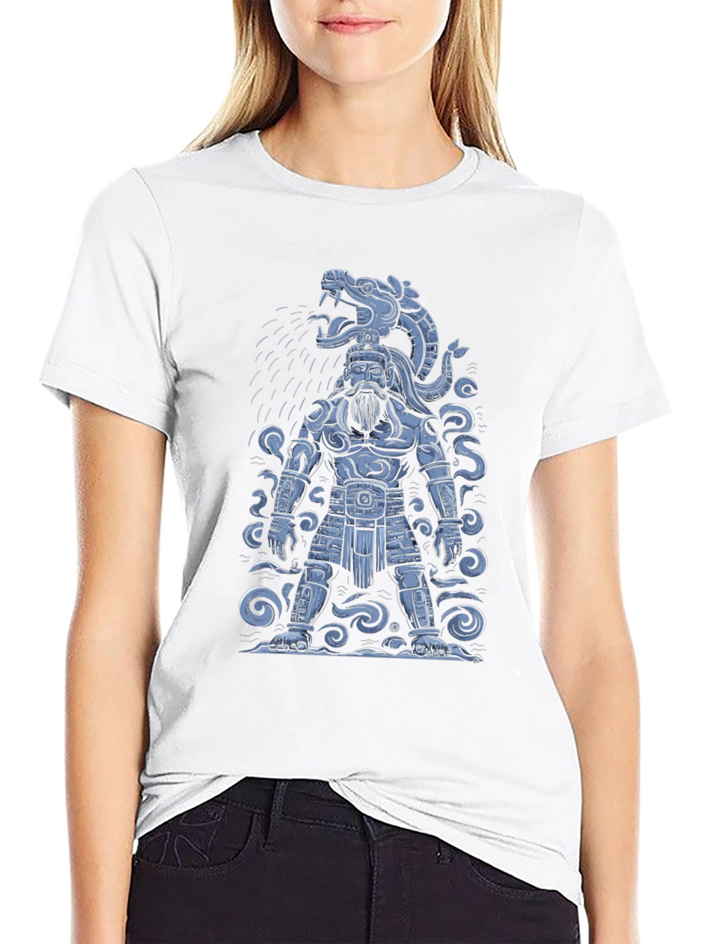 Aztec Warrior Graphic T-Shirt - Black
