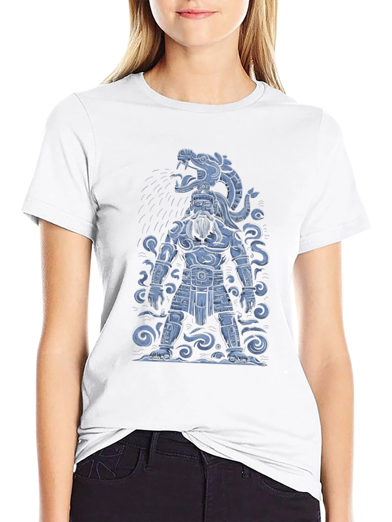 Aztec Warrior Graphic T-Shirt - Black