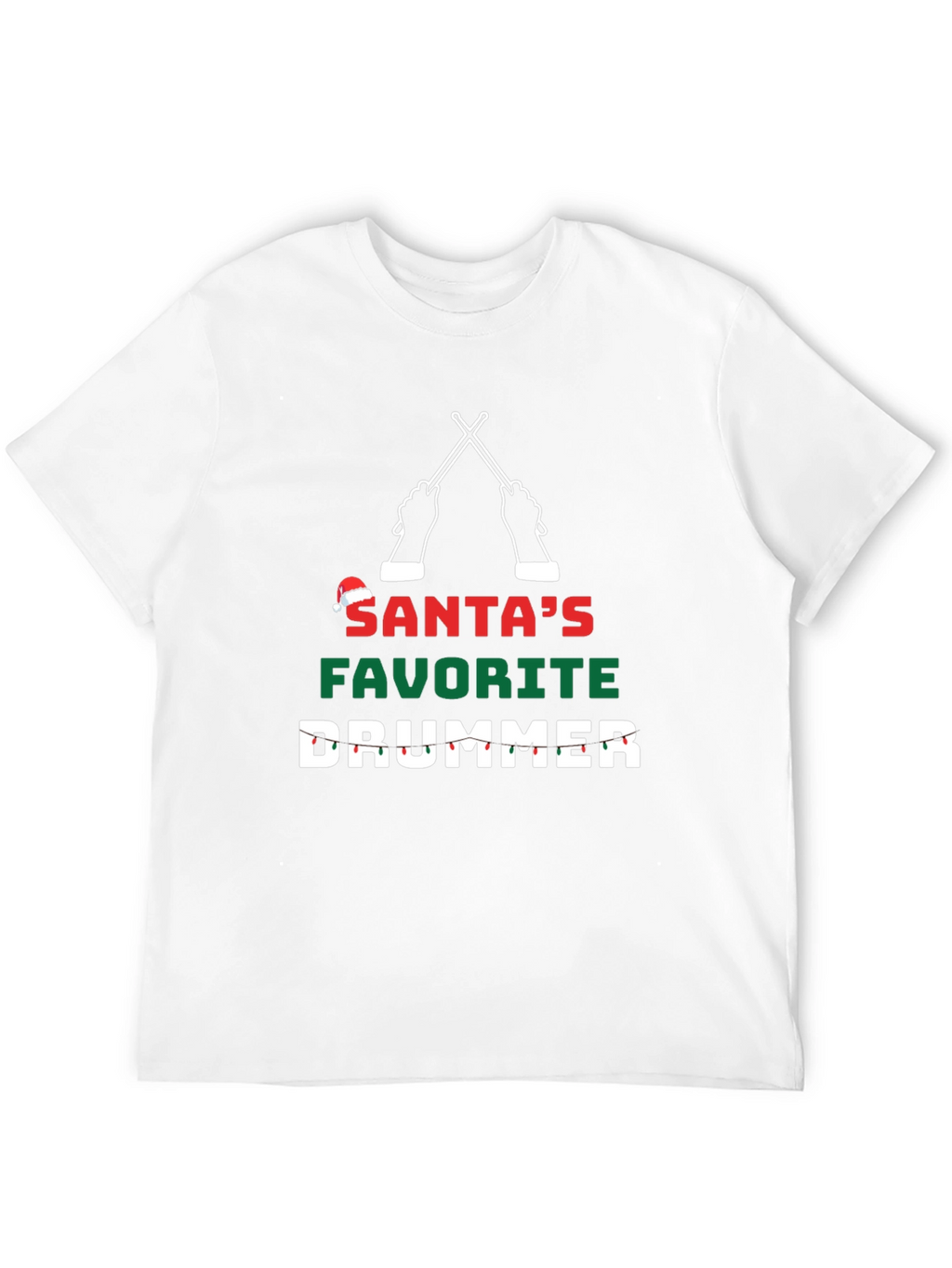 Santas Favorite Drummer Christmas T-Shirt