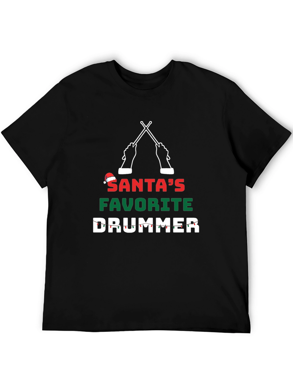 Santas Favorite Drummer Christmas T-Shirt