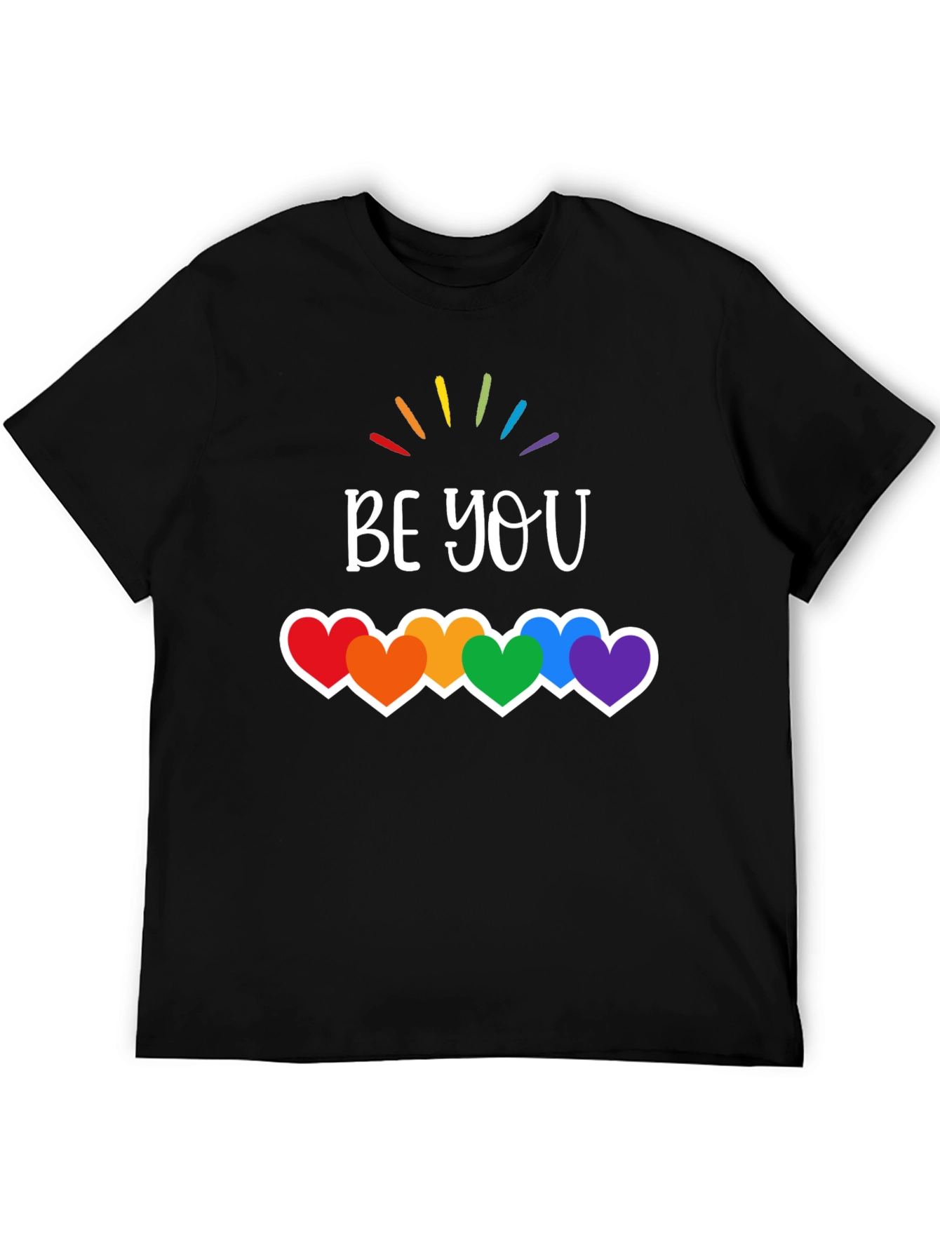 Be You Pride T-Shirt - Rainbow Hearts LGBTQ Tee