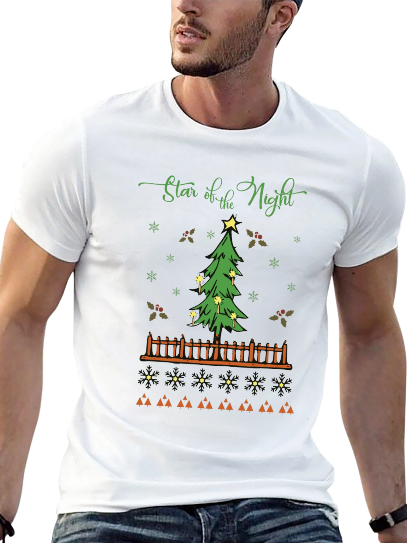 Star of the Night Christmas Tree Graphic T-Shirt