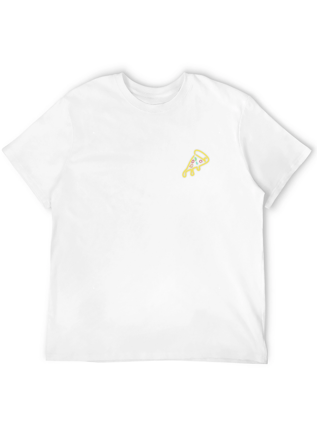 Neon Pizza Slice Graphic Tee - Black