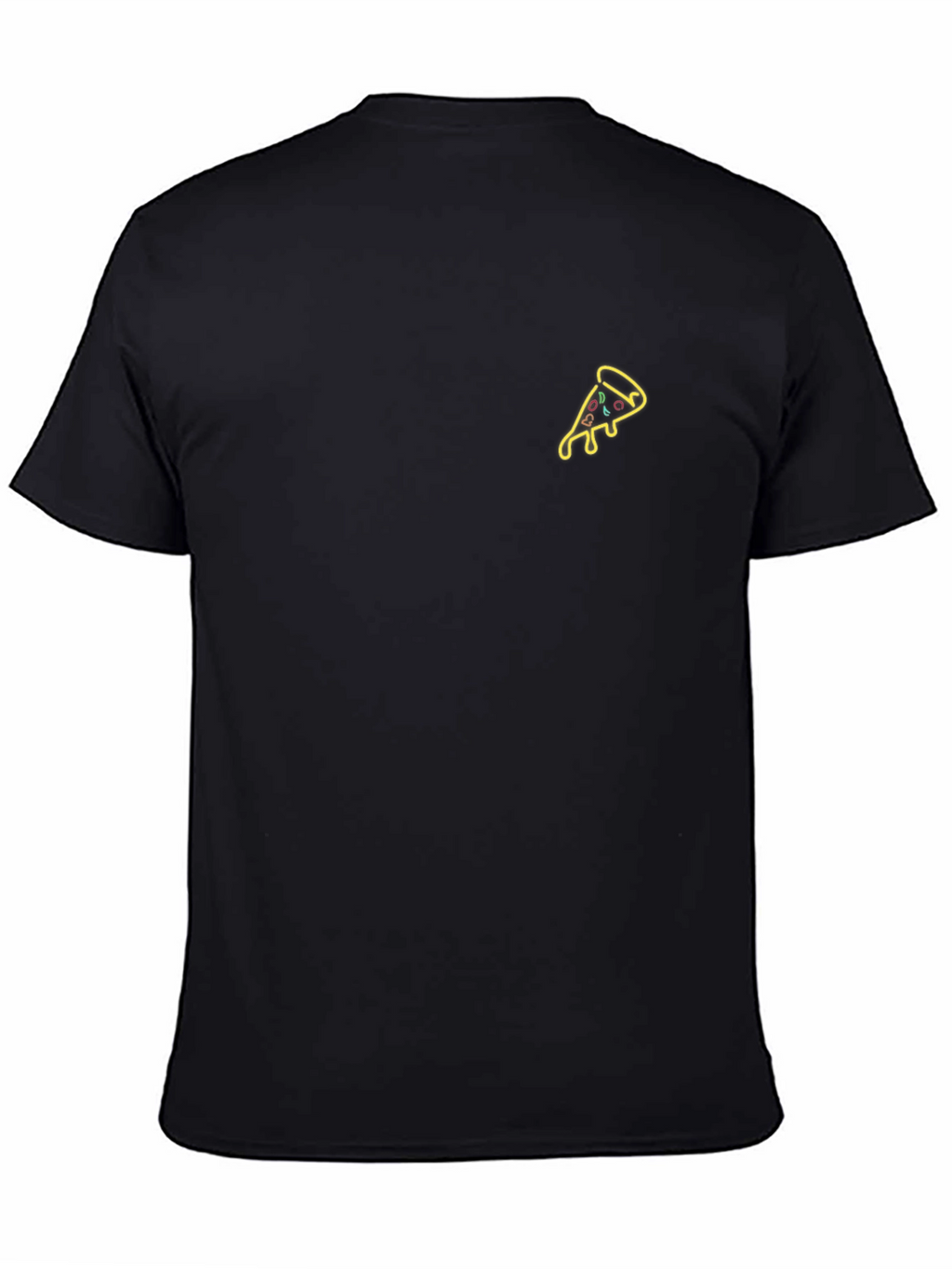 Neon Pizza Slice Graphic Tee - Black