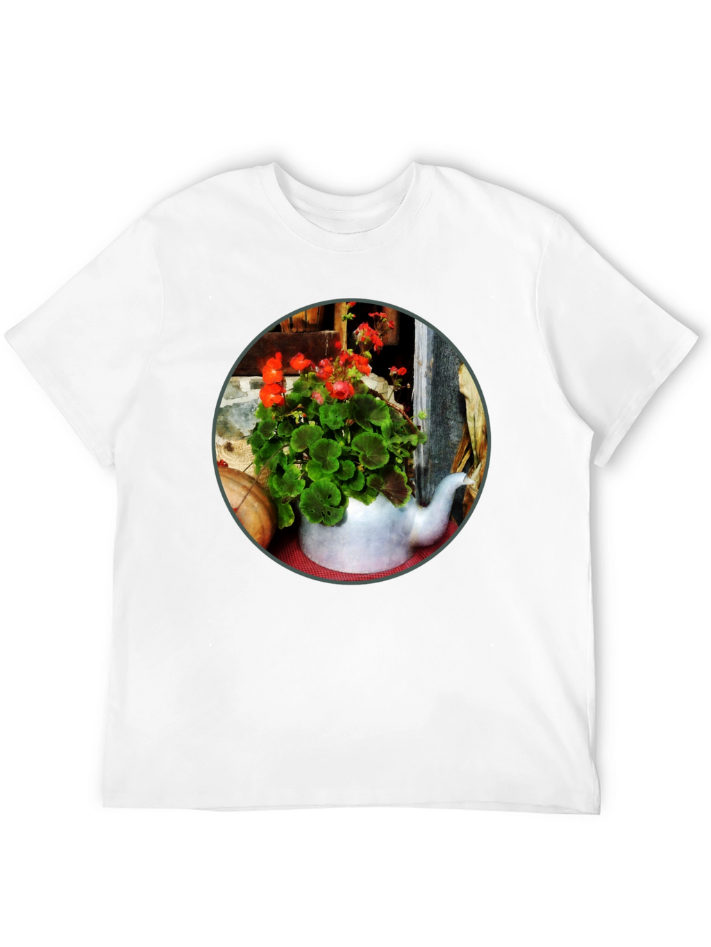 Floral Teapot T-Shirt - Unique Garden Design