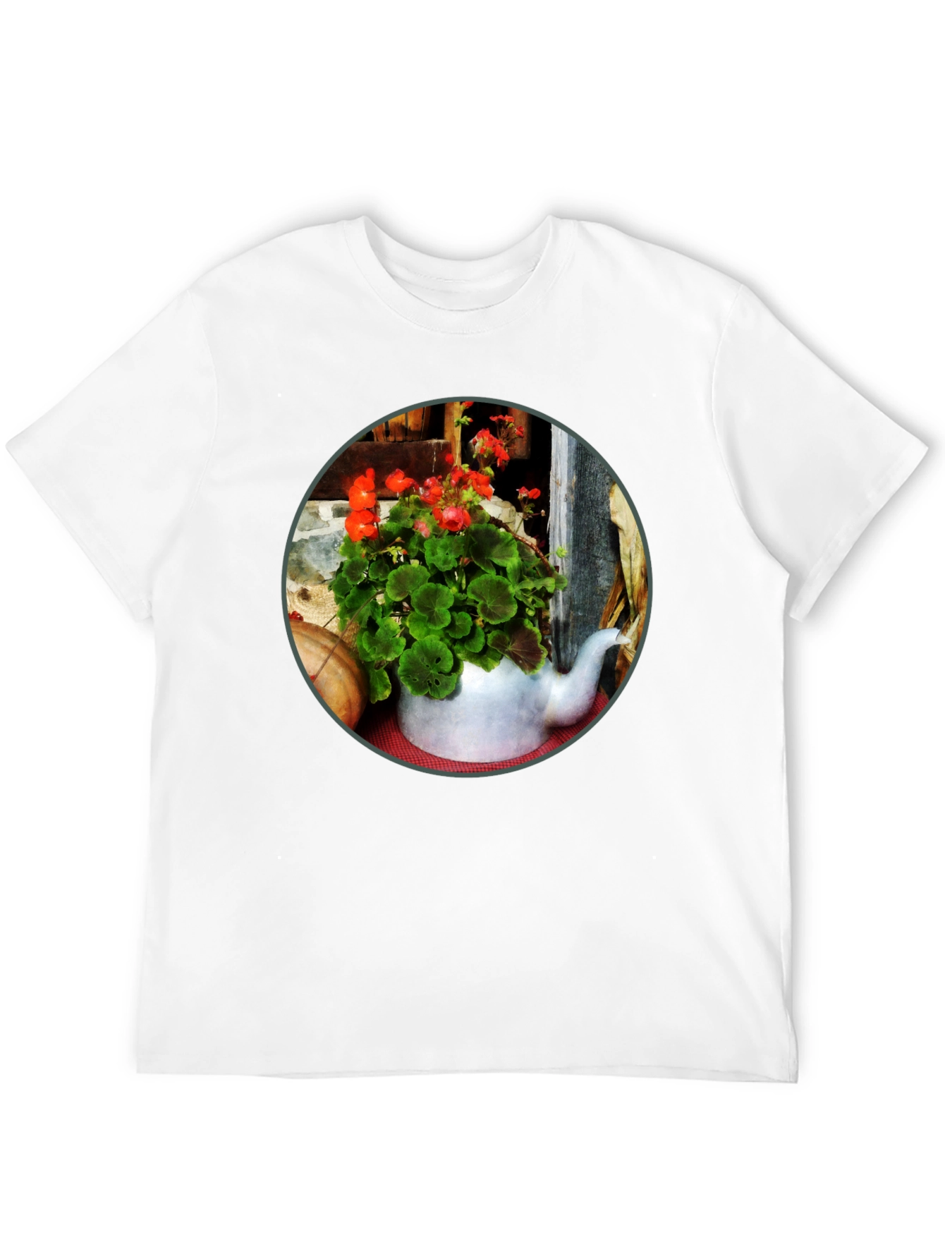 Floral Teapot T-Shirt - Unique Garden Design