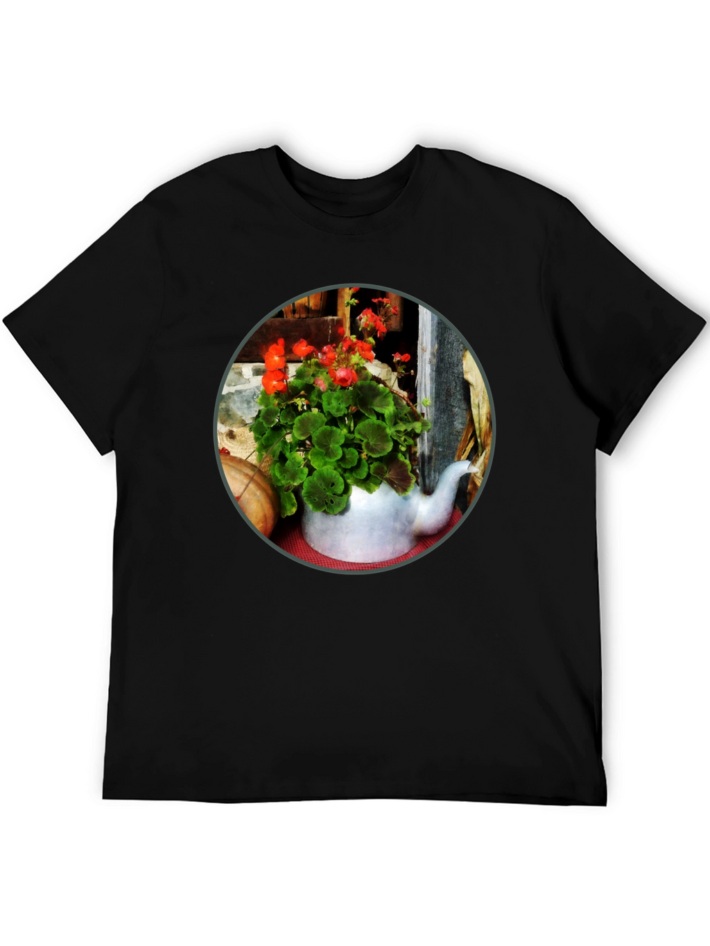 Floral Teapot T-Shirt - Unique Garden Design