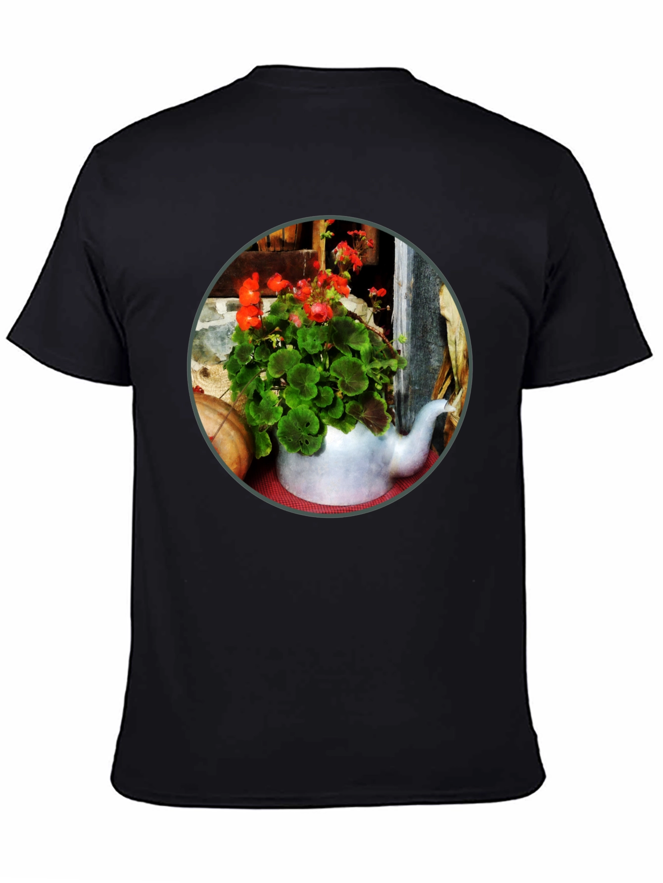 Floral Teapot T-Shirt - Unique Garden Design