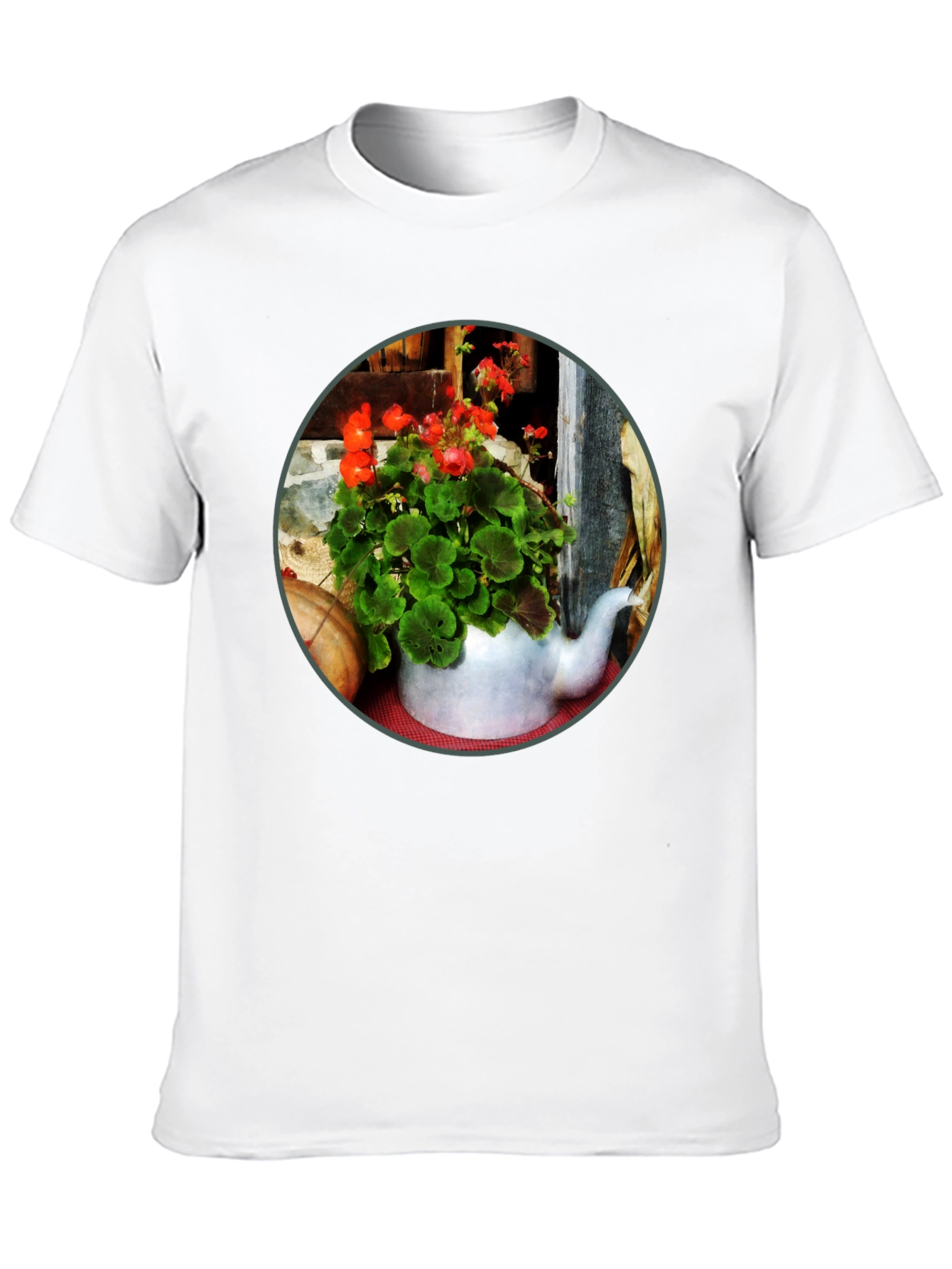 Floral Teapot T-Shirt - Unique Garden Design