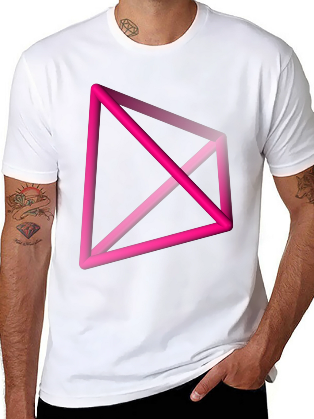 Abstract Geometric Pink T-Shirt