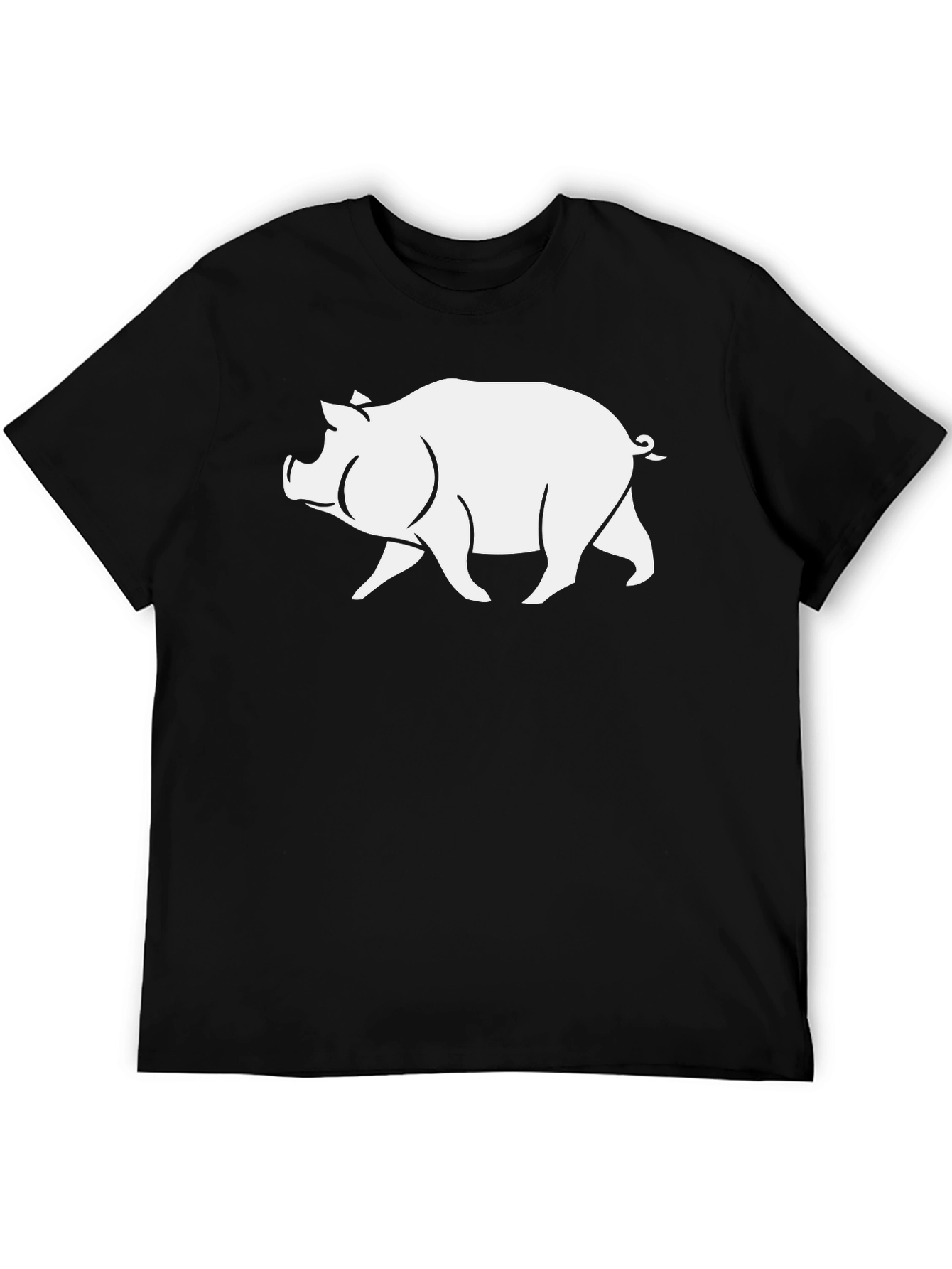 Pig Graphic T-Shirt - Black Casual Tee