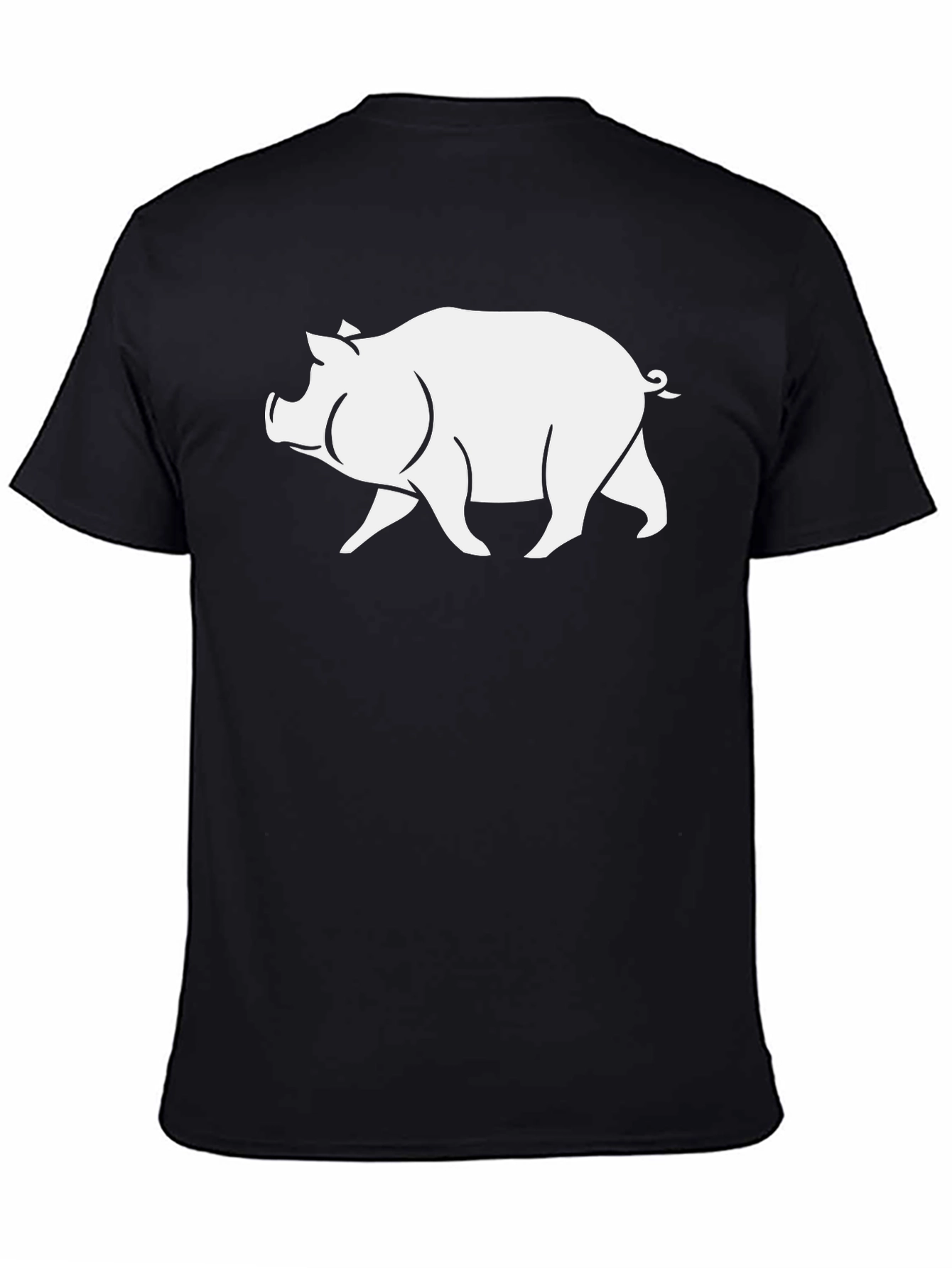 Pig Graphic T-Shirt - Black Casual Tee