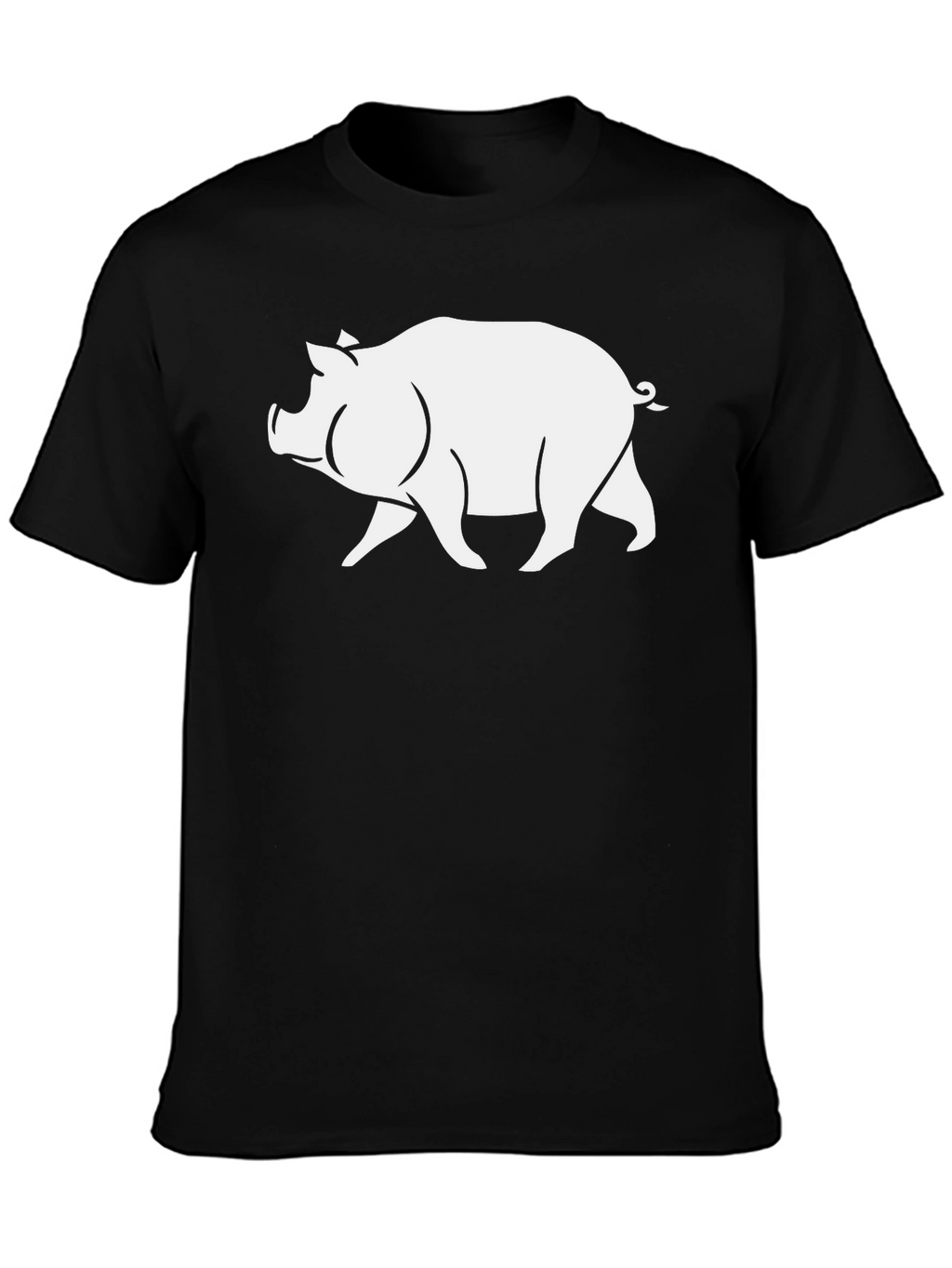 Pig Graphic T-Shirt - Black Casual Tee