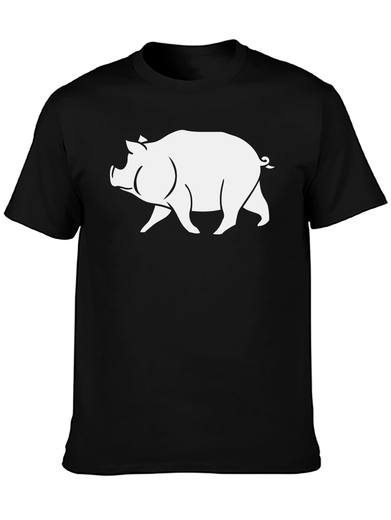 Pig Graphic T-Shirt - Black Casual Tee