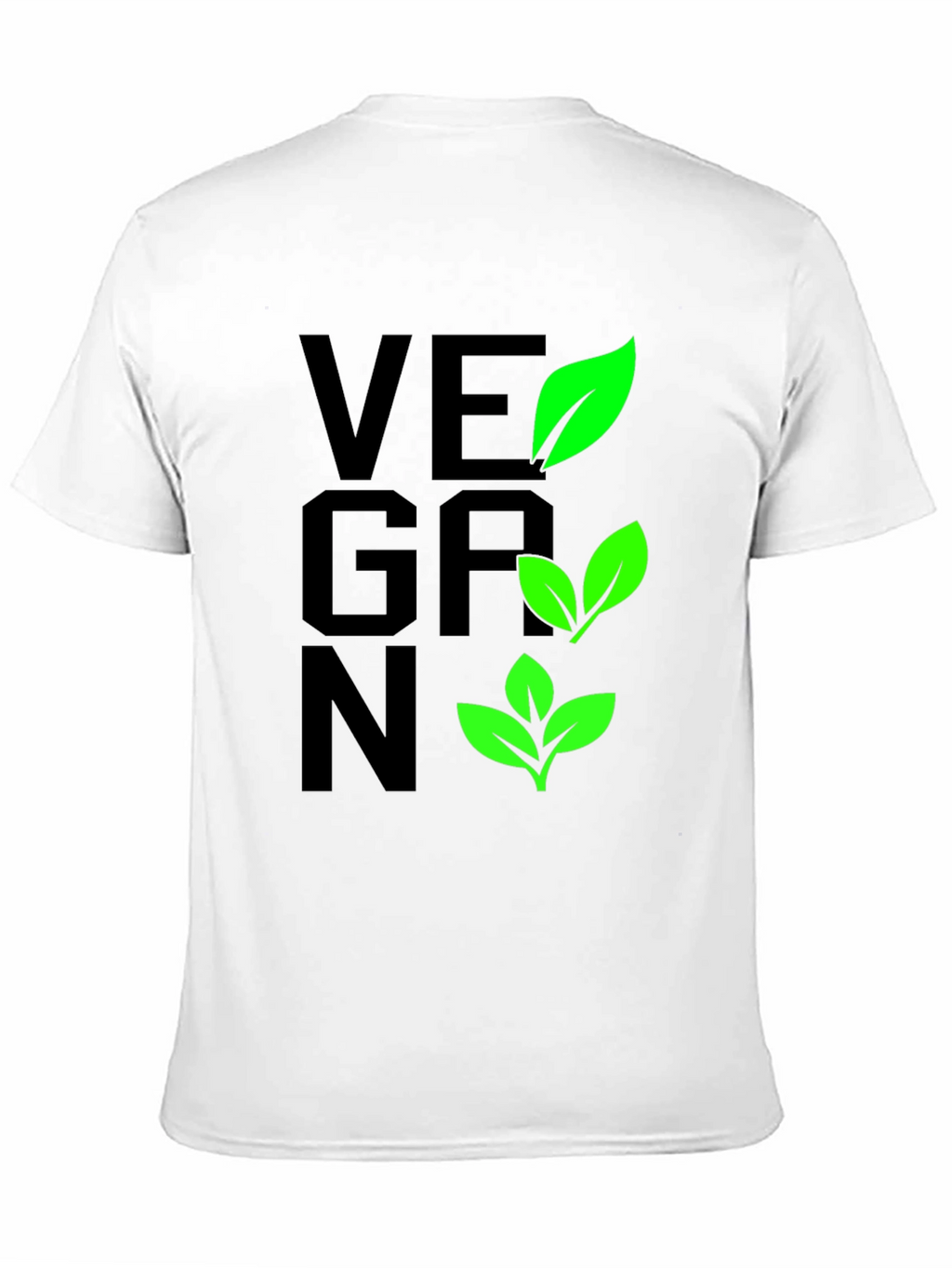 Vegan Leaf Graphic Tee - Black