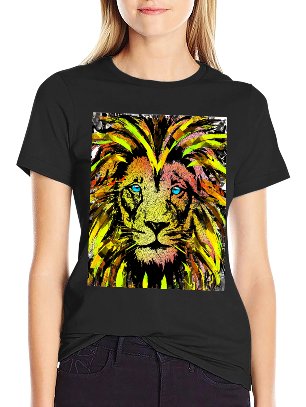 Lion Art Graphic Tee - Cool Animal Print T-Shirt