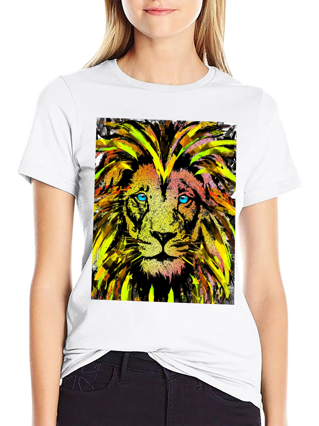 Lion Art Graphic Tee - Cool Animal Print T-Shirt